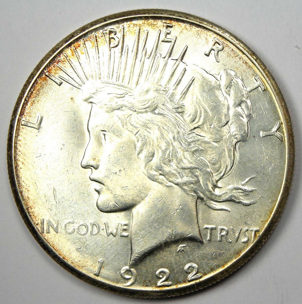 1922-S Peace Silver Dollar $1 Coin - Choice / Gem BU (Uncirculated - UNC MS)