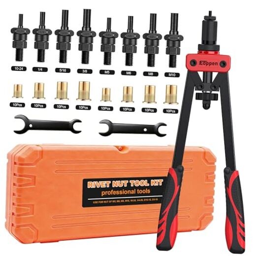 Rivet Nut Tool Kit, Rivnut Tool with 8 Metric and SAE 80Pcs (Carbon Steel)