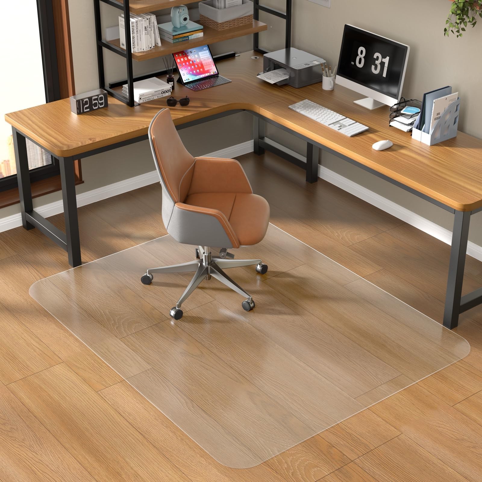 Office Chair Mat for Hardwood Floor, 48" X 60" Desk Chair Mat for Hard Floors...