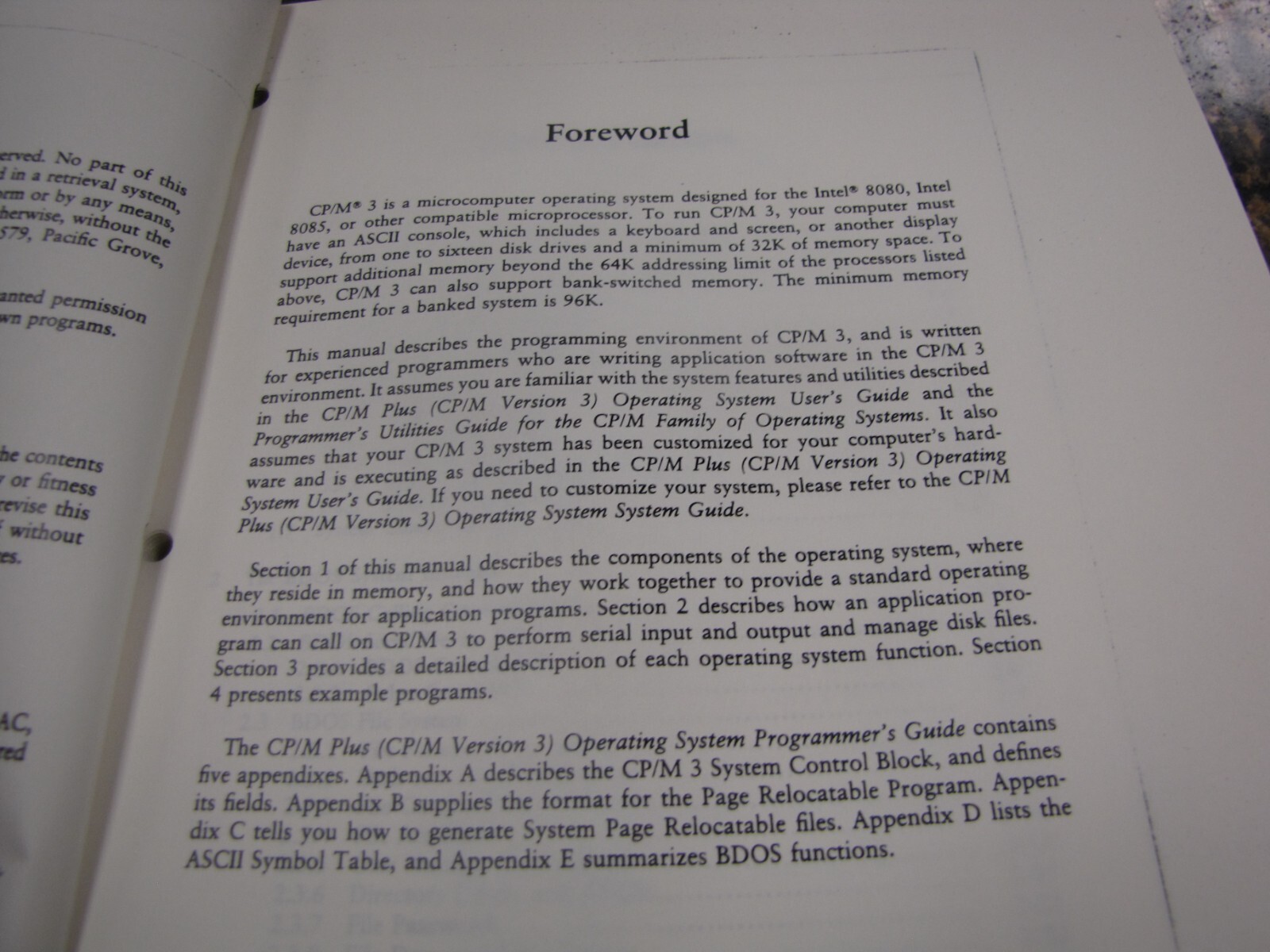 Vintage CP/M Plus Version 3 OS Programmers Guide - JX42