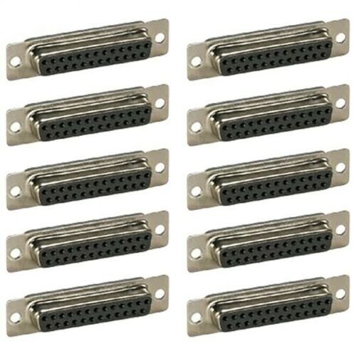 10 Pcs D-SUB 25-Pin DB25 Female Assembly Solder Type Plug Connector Cup Socket