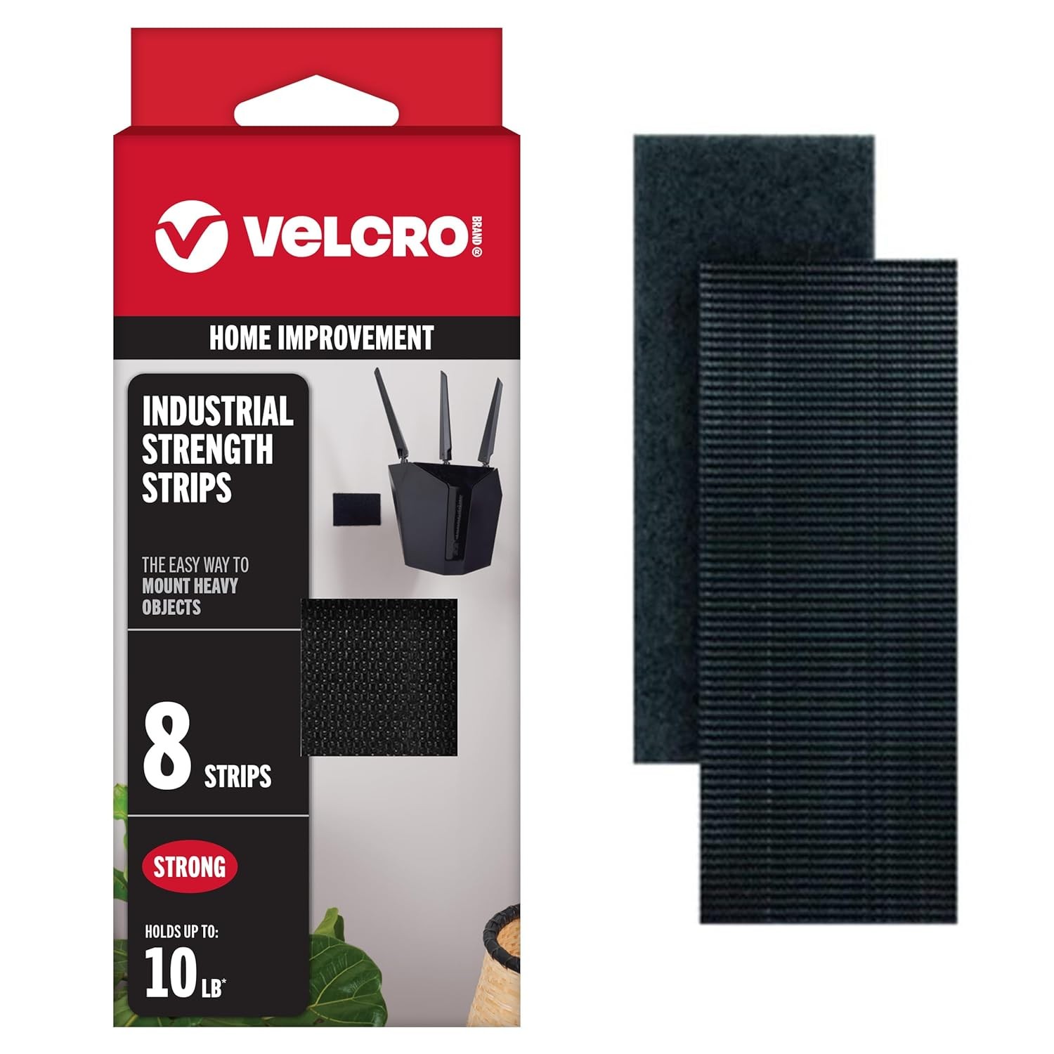 VELCRO Brand Heavy Duty Adhesive Fasteners 4x2 Inch Strips 8 Sets Sticky Back