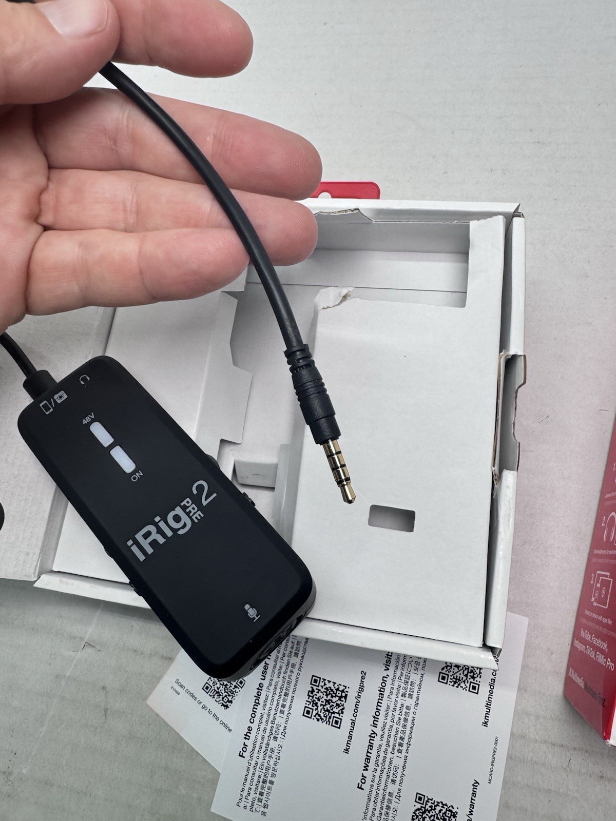 Audio interface - iRig Pre 2 48V phantom power, XLR, 3.5mm TRRS jack #3033