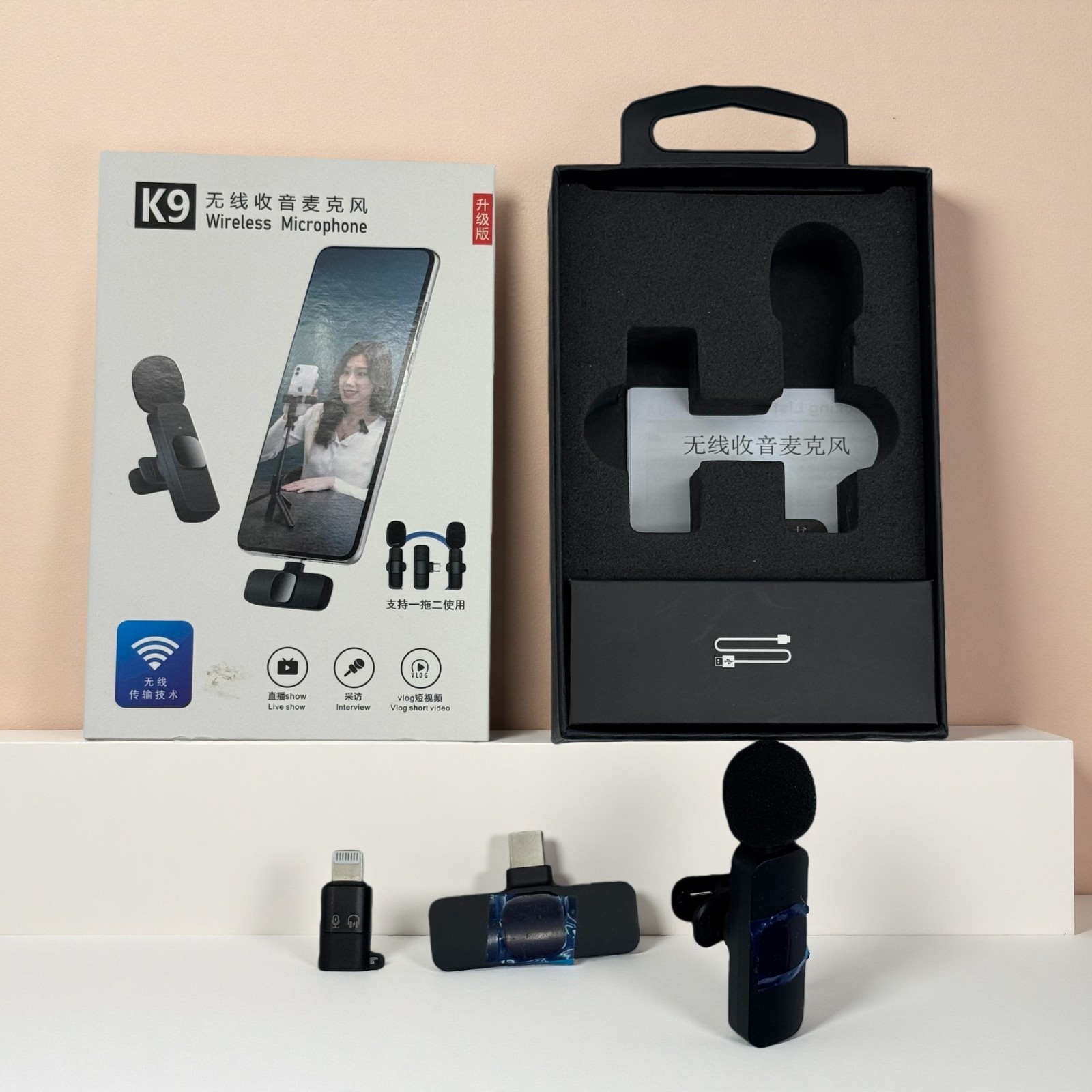 Wireless Lavalier Microphone Audio Video Recording Mini Mic For Android/iPhone