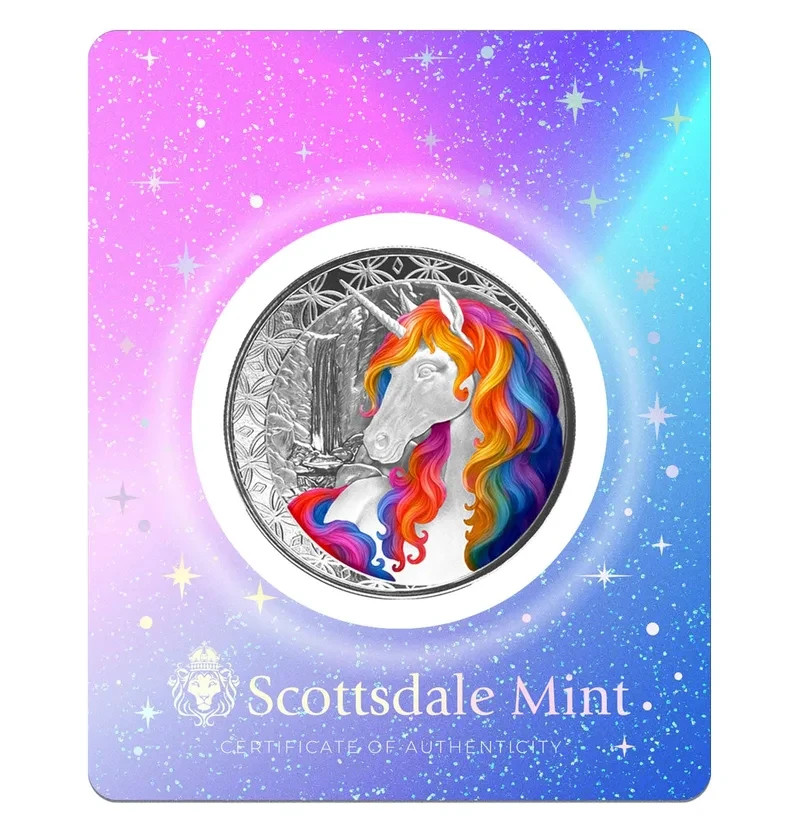 2025 BLOSSOM - Unicorn 1 oz .999 FINE Silver Coin Mythical Horse BU Scottsdale