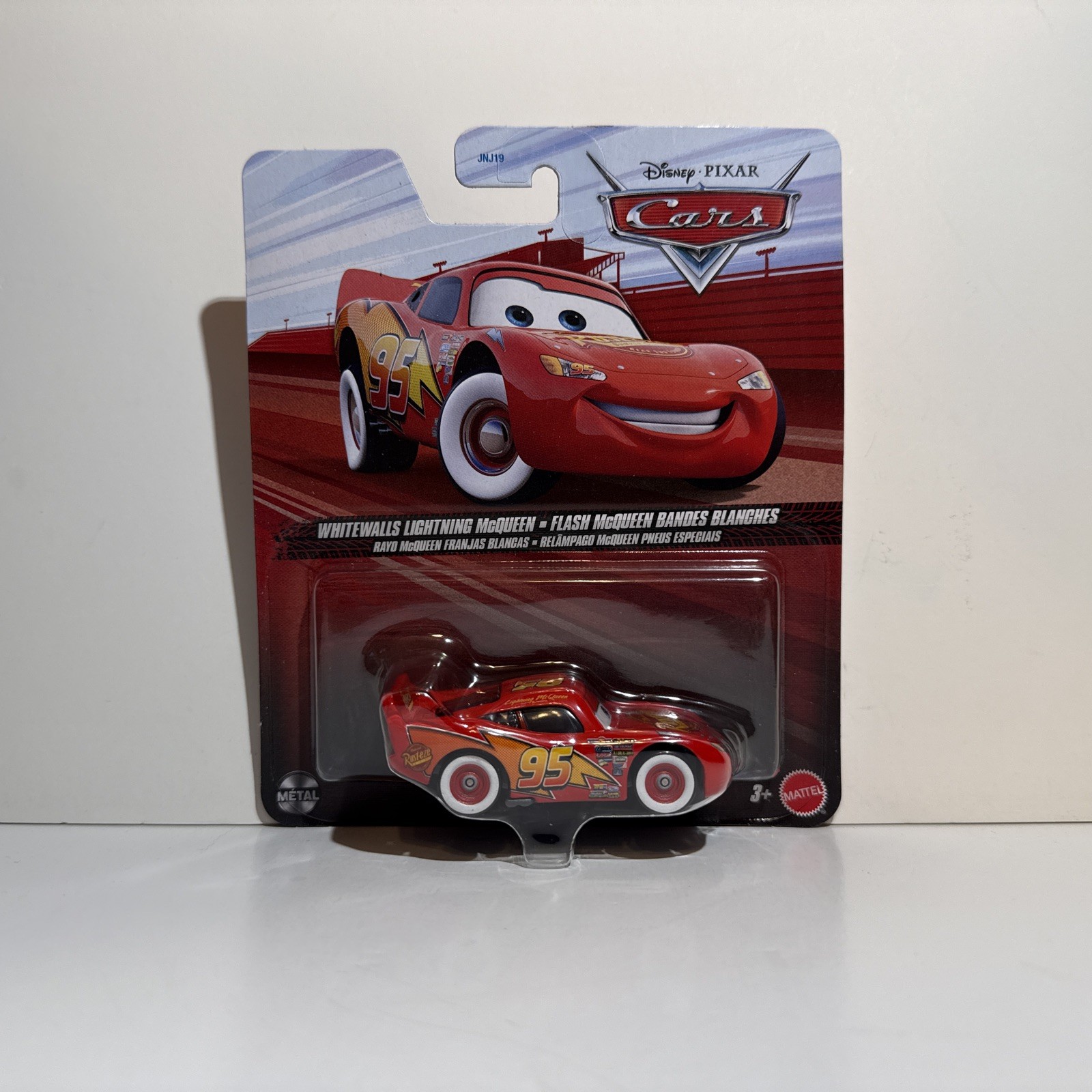 Disney Pixar Cars Whitewalls Lightning McQueen Diecast Mattel 1:55 JNJ19 New