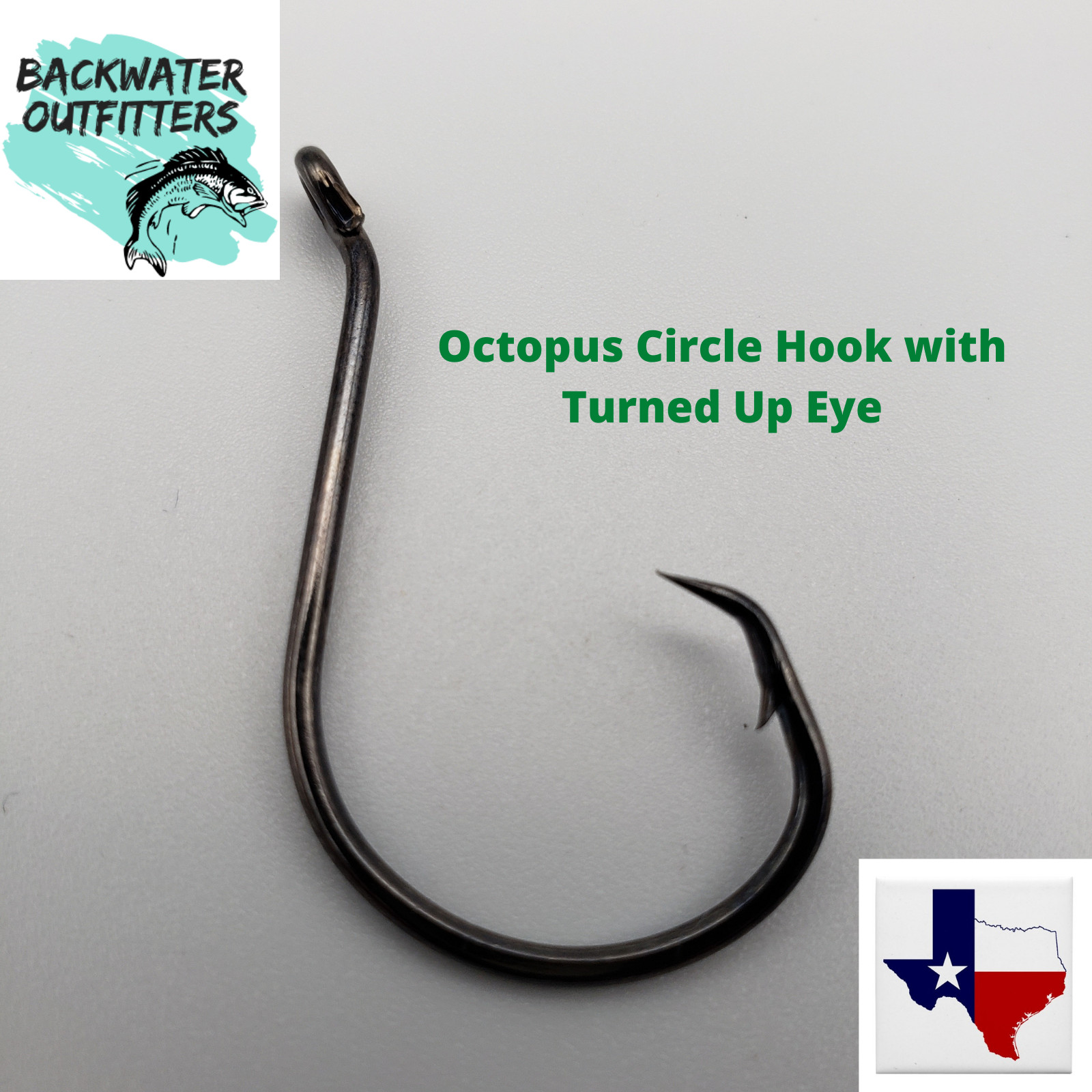 Carbon Steel Offset Octopus Circle Hook 7384 w/ Turned Up Eye 50pcs Sz 1/0--8/0