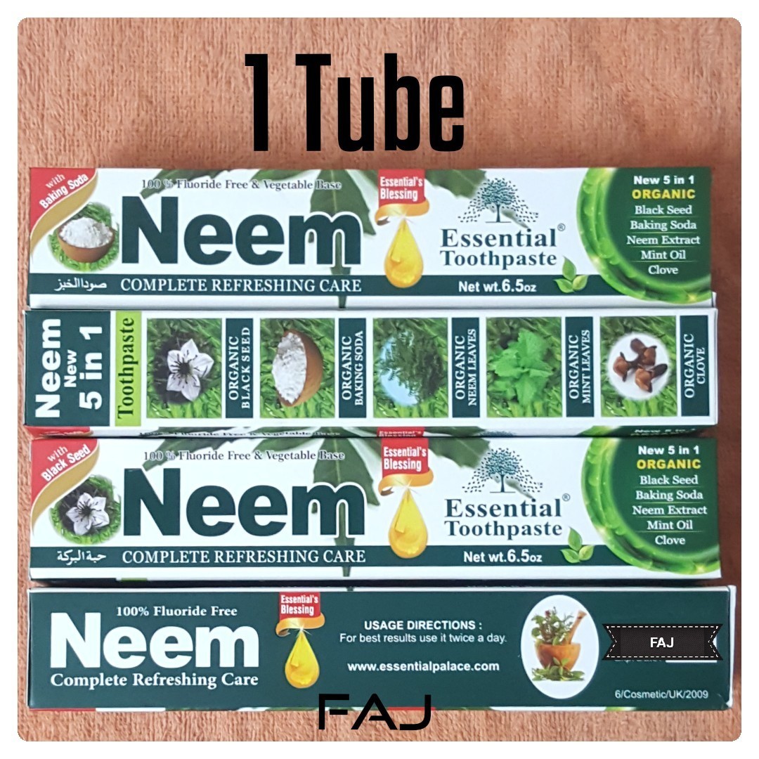 1 Tube NEEM Toothpaste 5 in 1 Essential 100% Fluoride Free & Vegetable Base