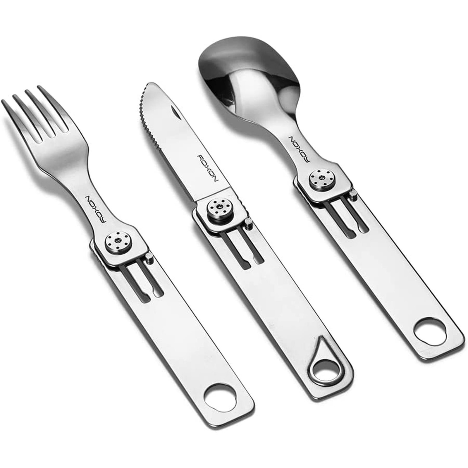ROXTON Cutlery set C1 stainless steel foldable lightweight fork spoon knife NEW