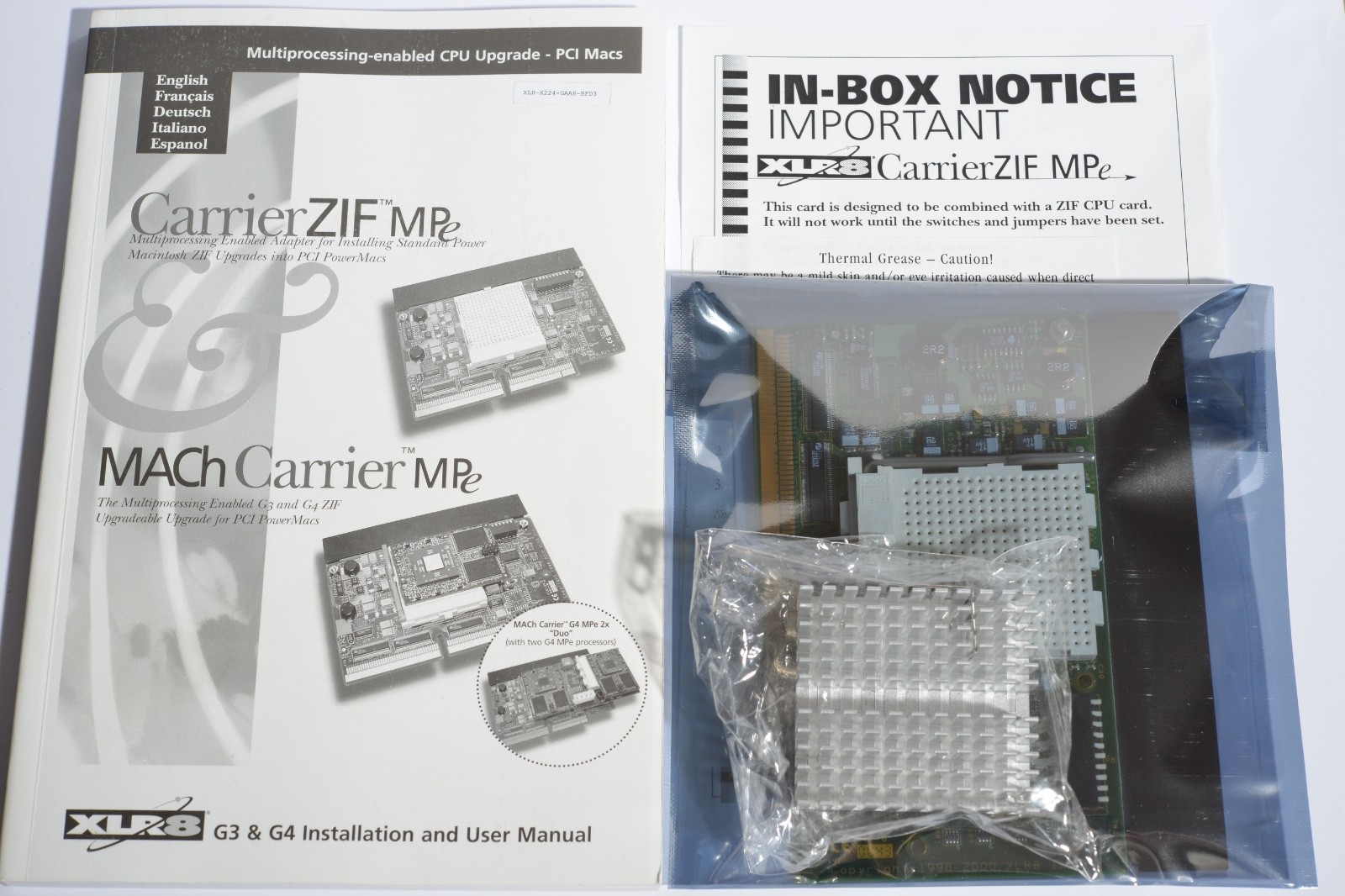 XLR8 Carrier ZIF MPe Dual ZIF CPU Upgrade Card PCI Power Mac 7300-9600 Boxed