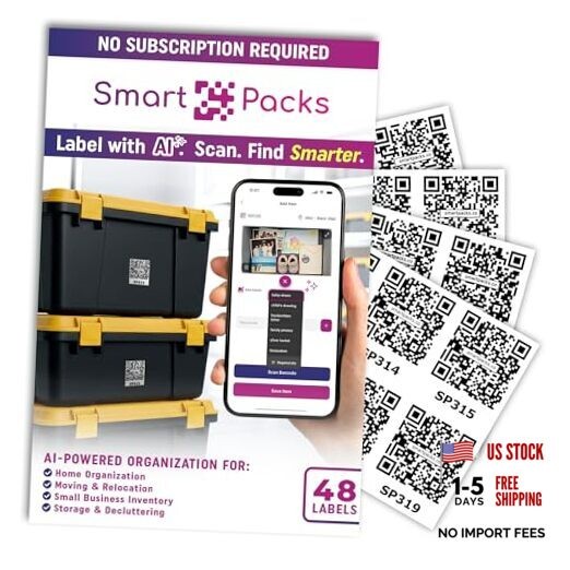 QR Stickers - Premium Smart Labels for Storage Bins | Advanced Pack and Track