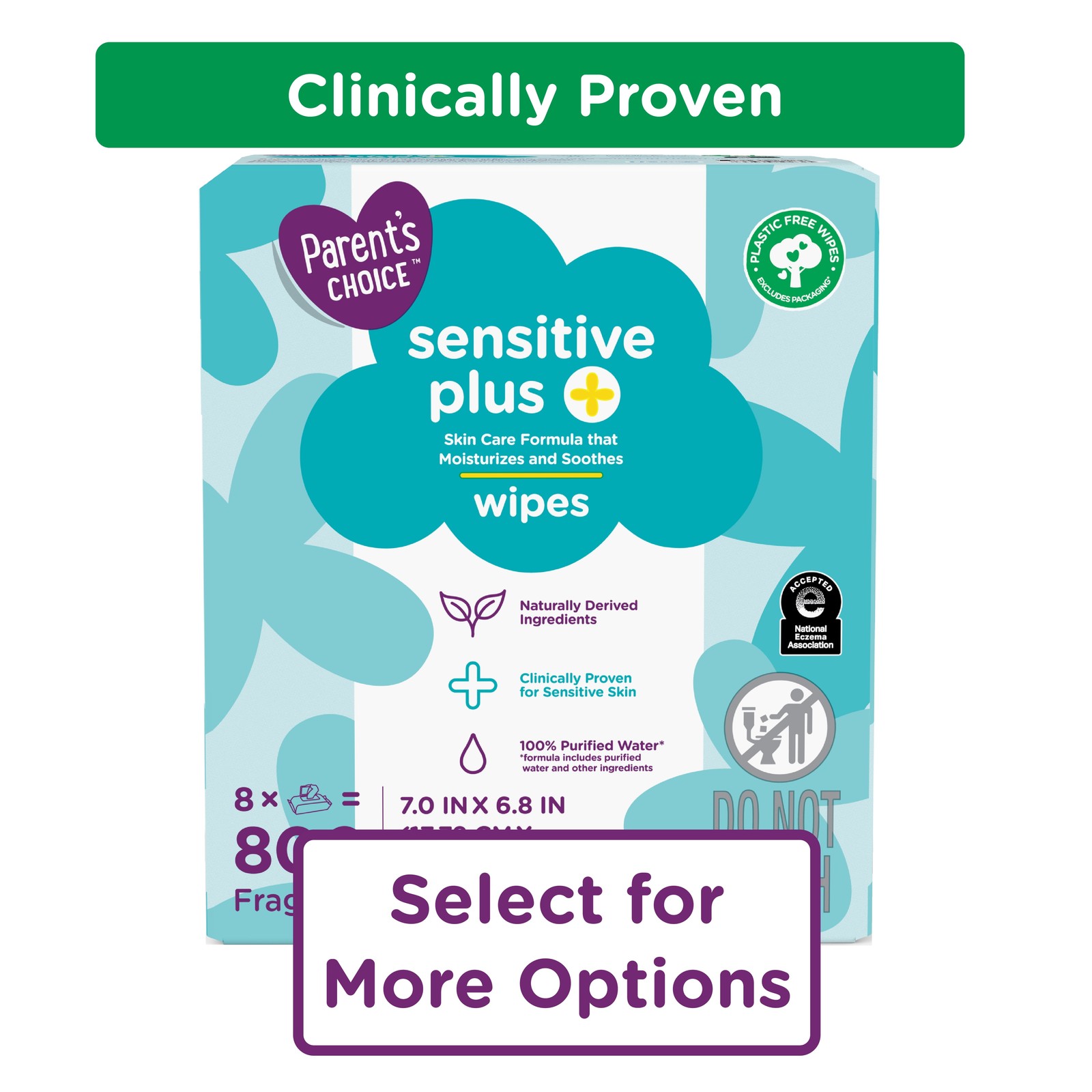 Sensitive Plus Baby Wipes 800ct