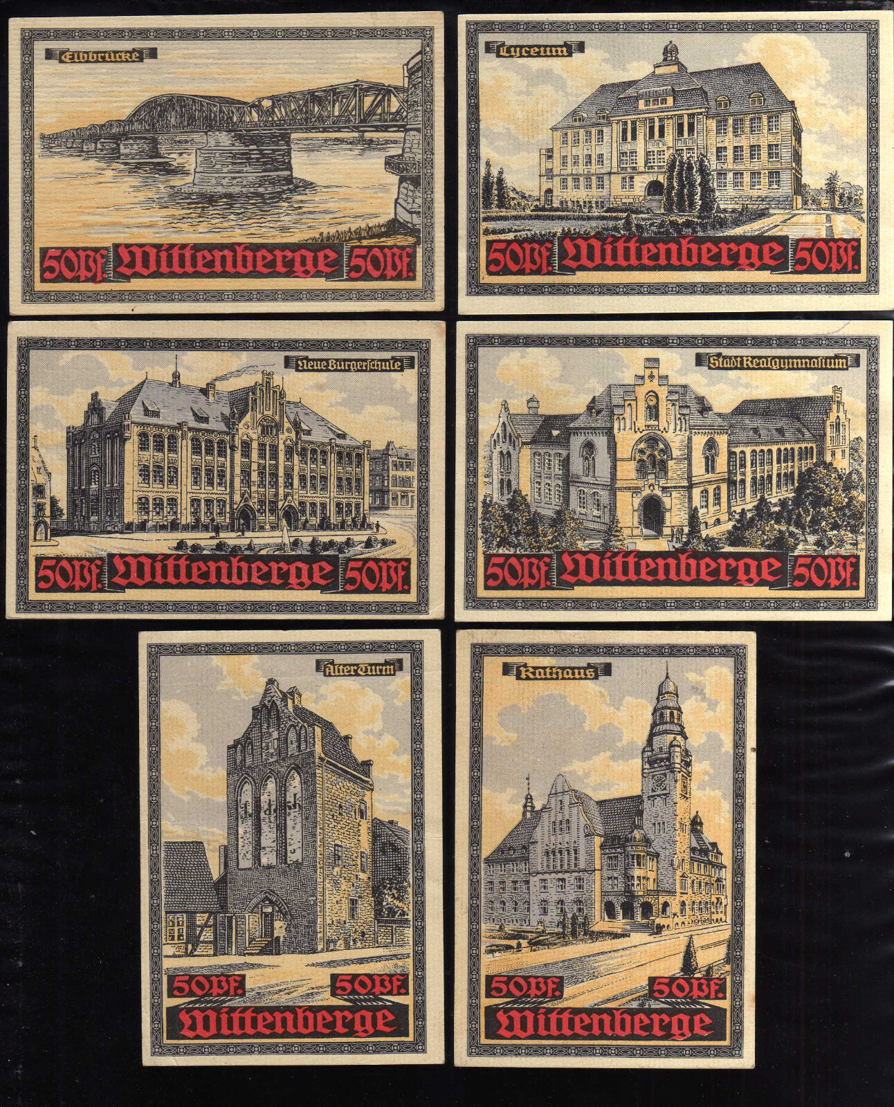 WITTENBERGE - GERMANY NOTGELD - 6 x 50 PFENNIG