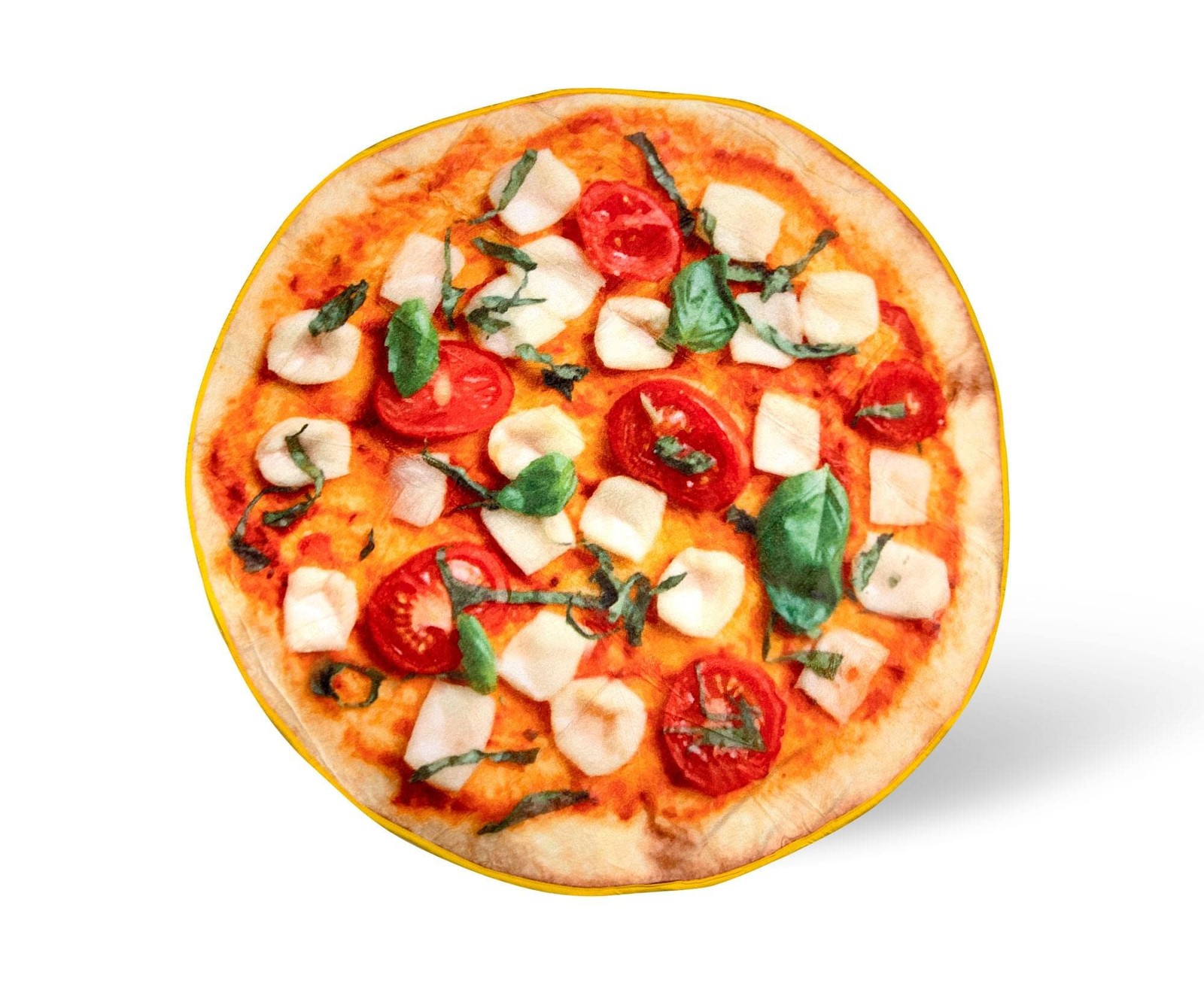 Margarita Pizza Round Fleece Throw Blanket, Realistic Food Wrap Blanket | Plu...