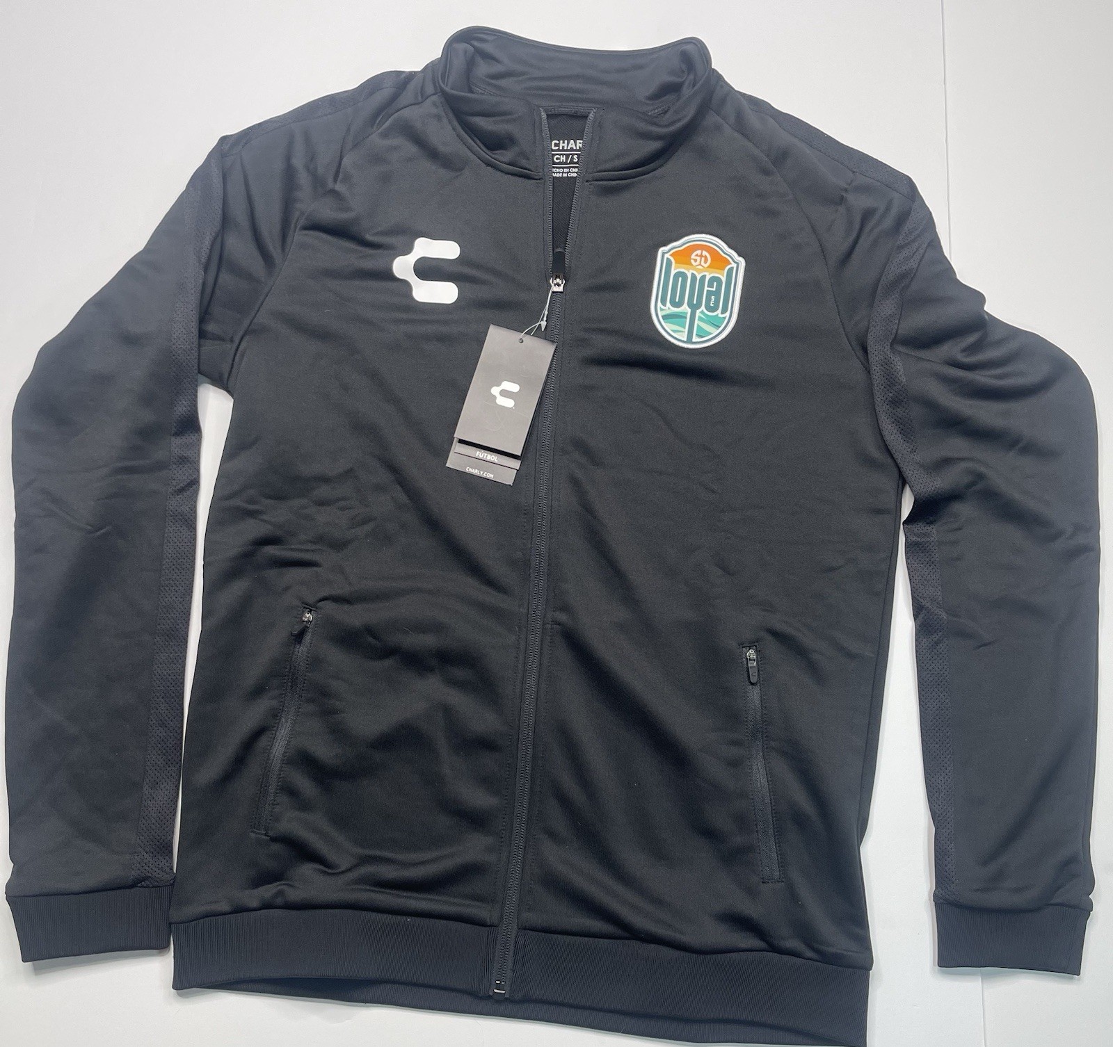 Charly San Diego Loyal Black 1/4 Zip Lightweight Sweatshirt Size Small NWT