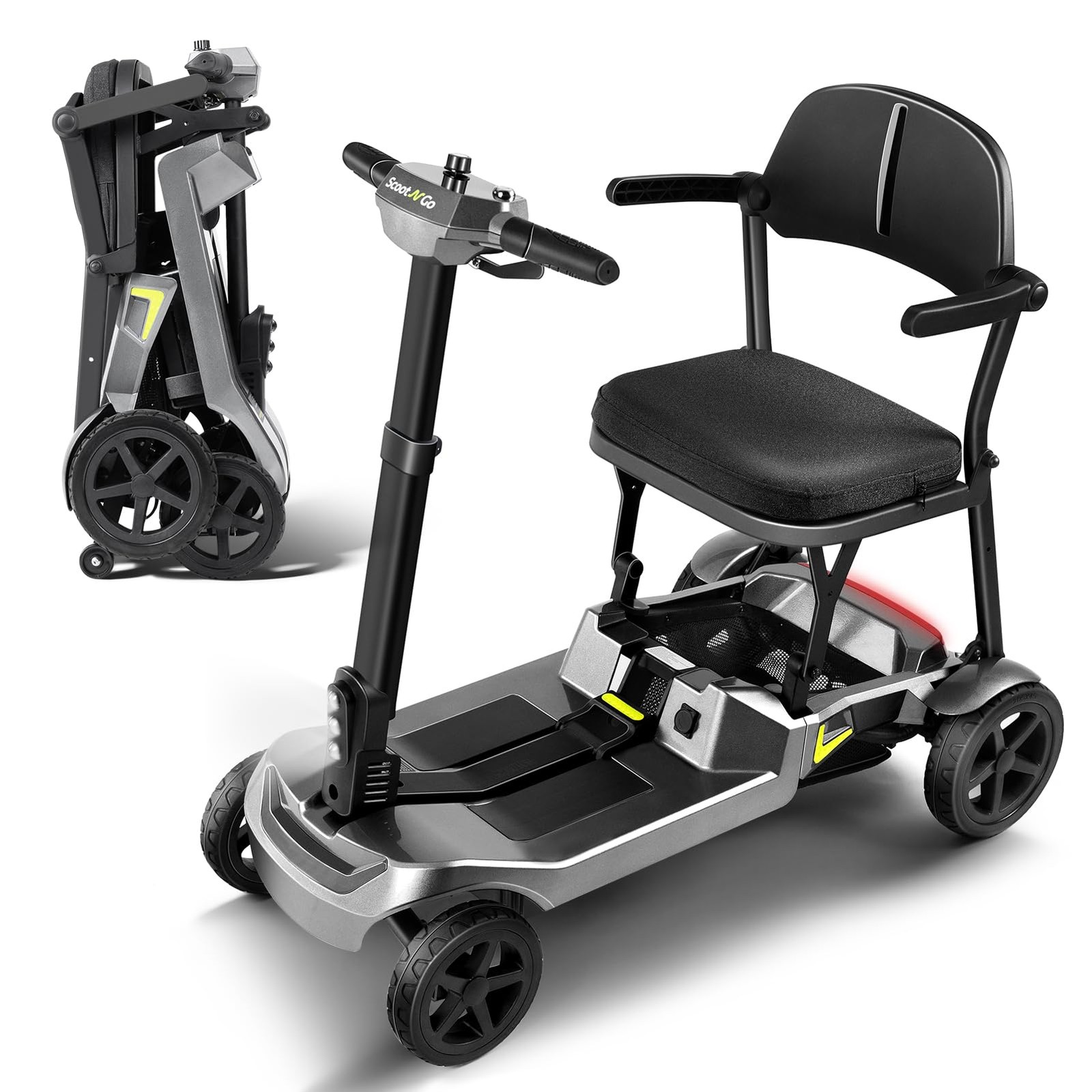 Mobility Scooters for Seniors, 4 Wheel Foldable Lightweight Airline Approved Mob