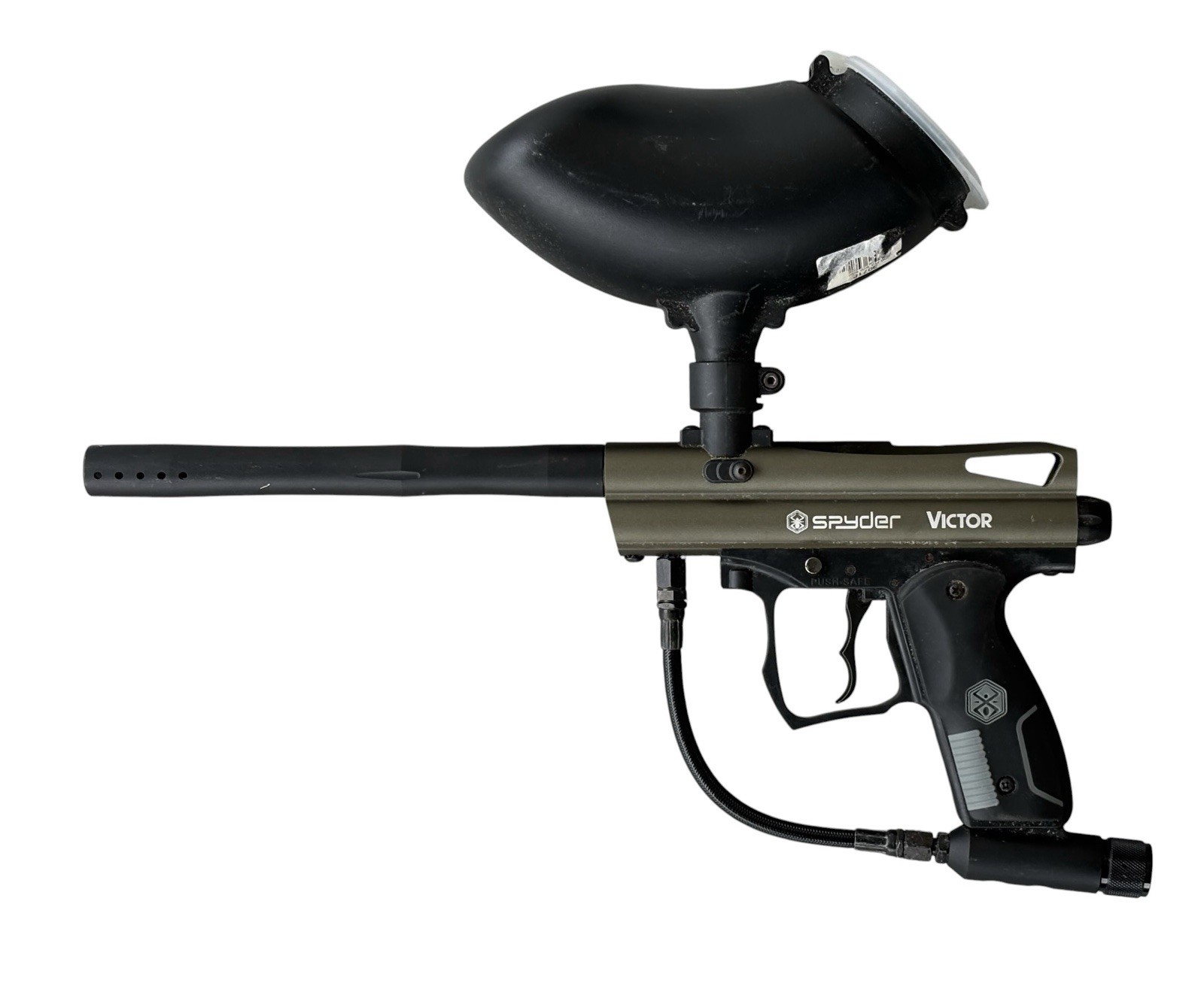 Spyder Victor Mechanical Paintball Marker Green / Black (UNTESTED) W/ Hopper