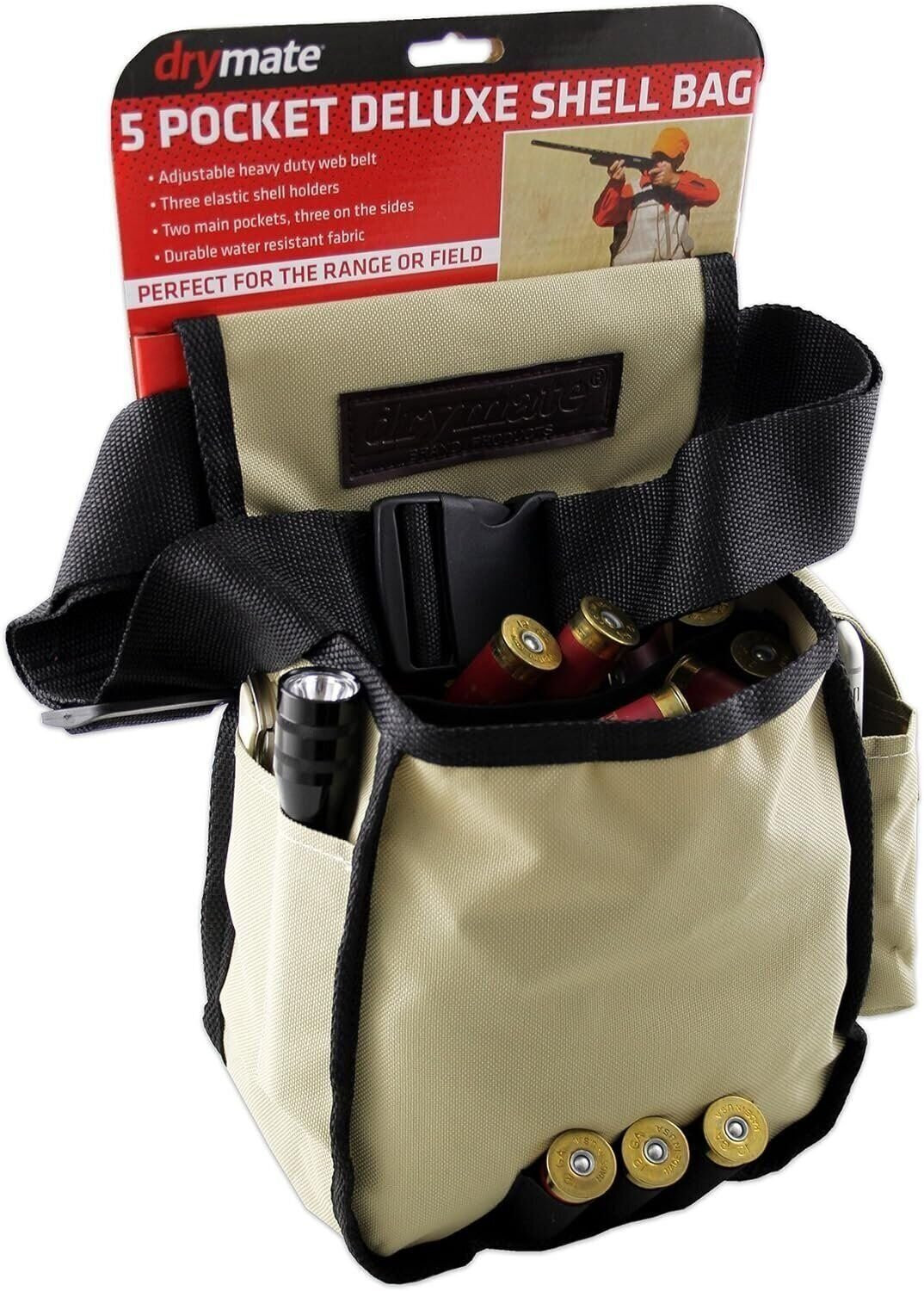 Drymate Deluxe Shotgun Shell Bag with Belt 5 Pocket Adjustable DSB-WBB