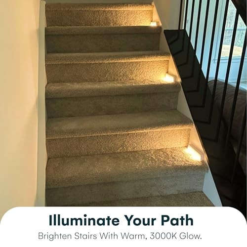 Wireless LED Stair Lights with Motion Sensor - 3-Pack Battery Operated 3 Pack