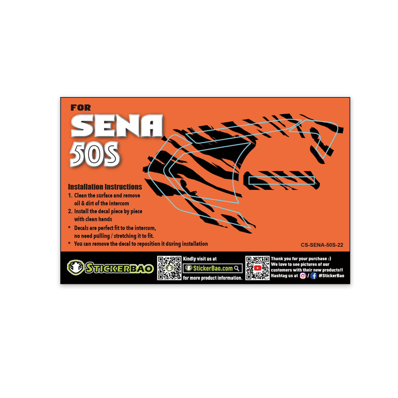 Leopard Device Surface Sticker For SENA 50S Intercom x1