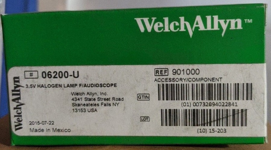 Welch Allyn 06200-U Original 3.5v Halogen Lamp for Audioscope