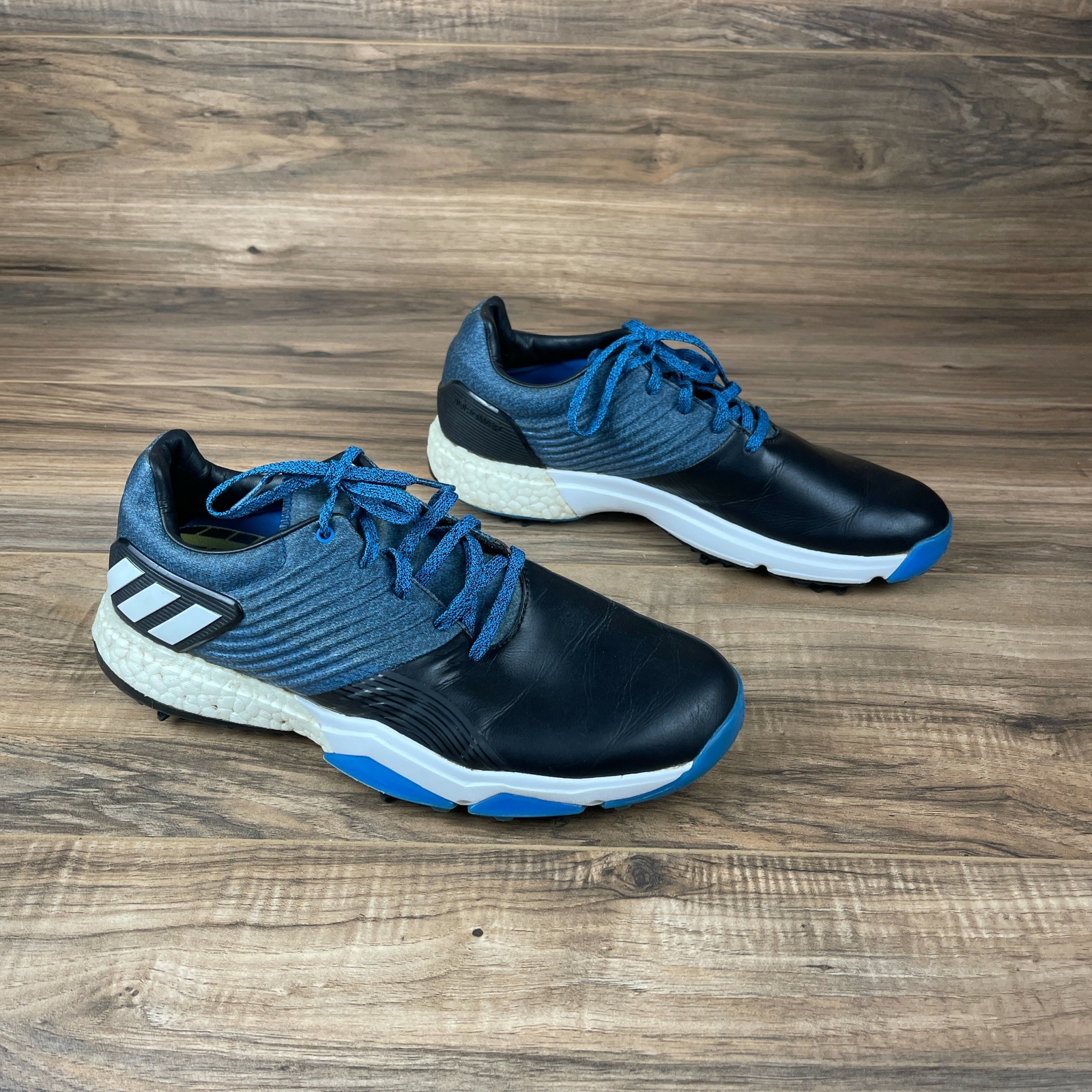 Adidas AdiPower 4orged DA9318 Men's Black/Blue Lace-up Golf Shoes Size US 9