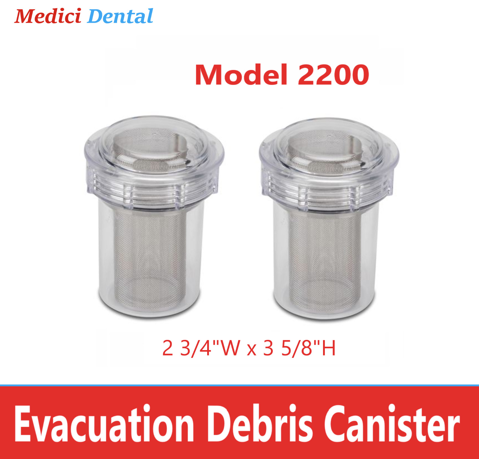 Dental Suction Evacuation Traps Debris Disposal Vacuum Filter #2200, Evac-U-Trap