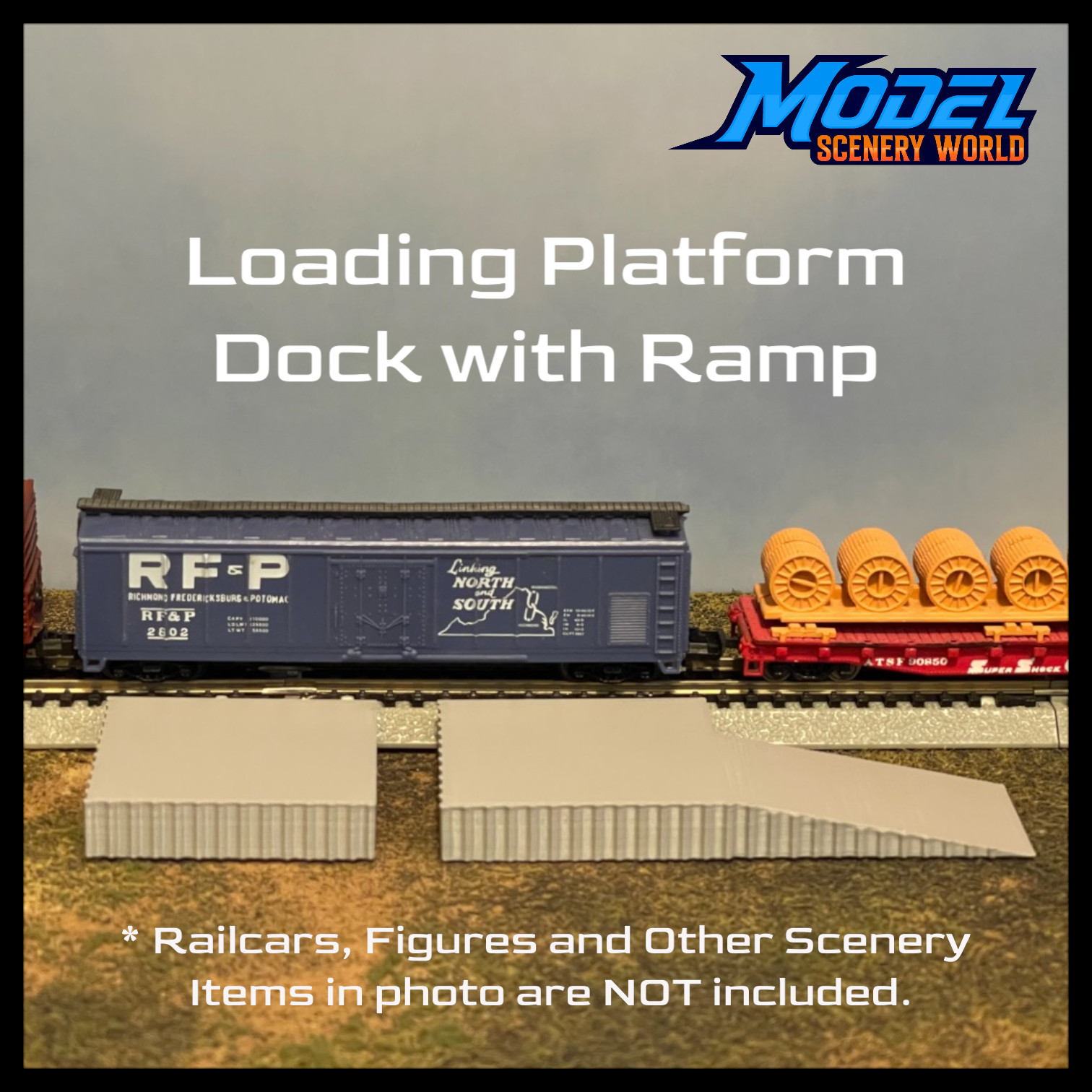 Concrete Loading Dock plus Platform - O Scale 1:48 - Gray