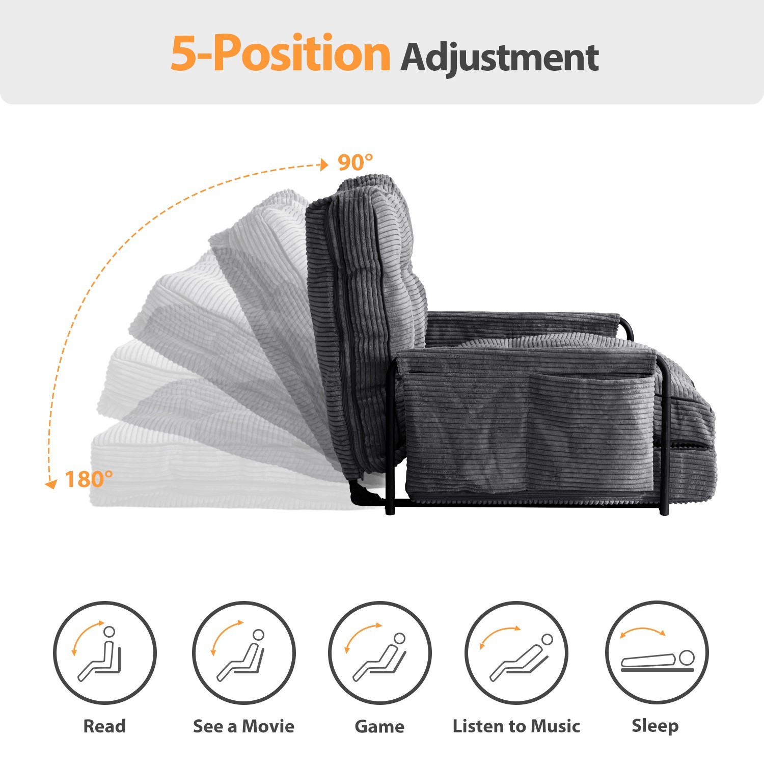 MAXYOYO Convertible Floor Sofa,Bean Bag Sofa with Pillows,Adult Lazy Sofa