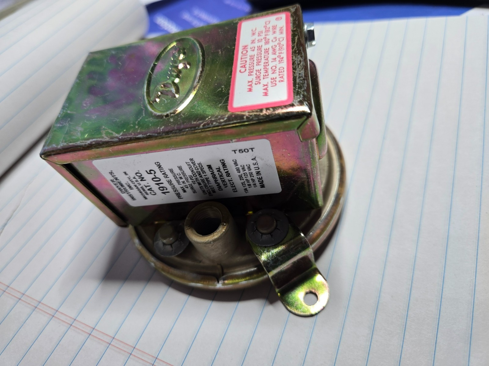Dwyer Pressure Switch Model No. 1910-5
