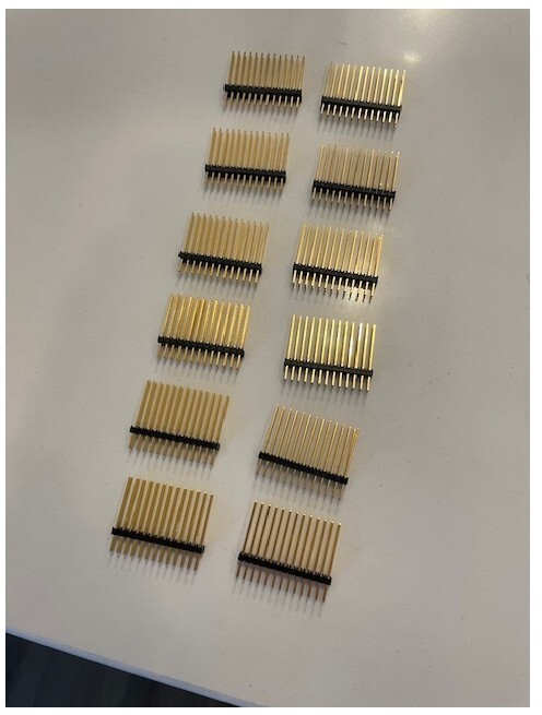 LOT - 12Pcs Gold Plated 2.5mm 0.1 inch Pitch 2x13 26 Pin Male Long Headers
