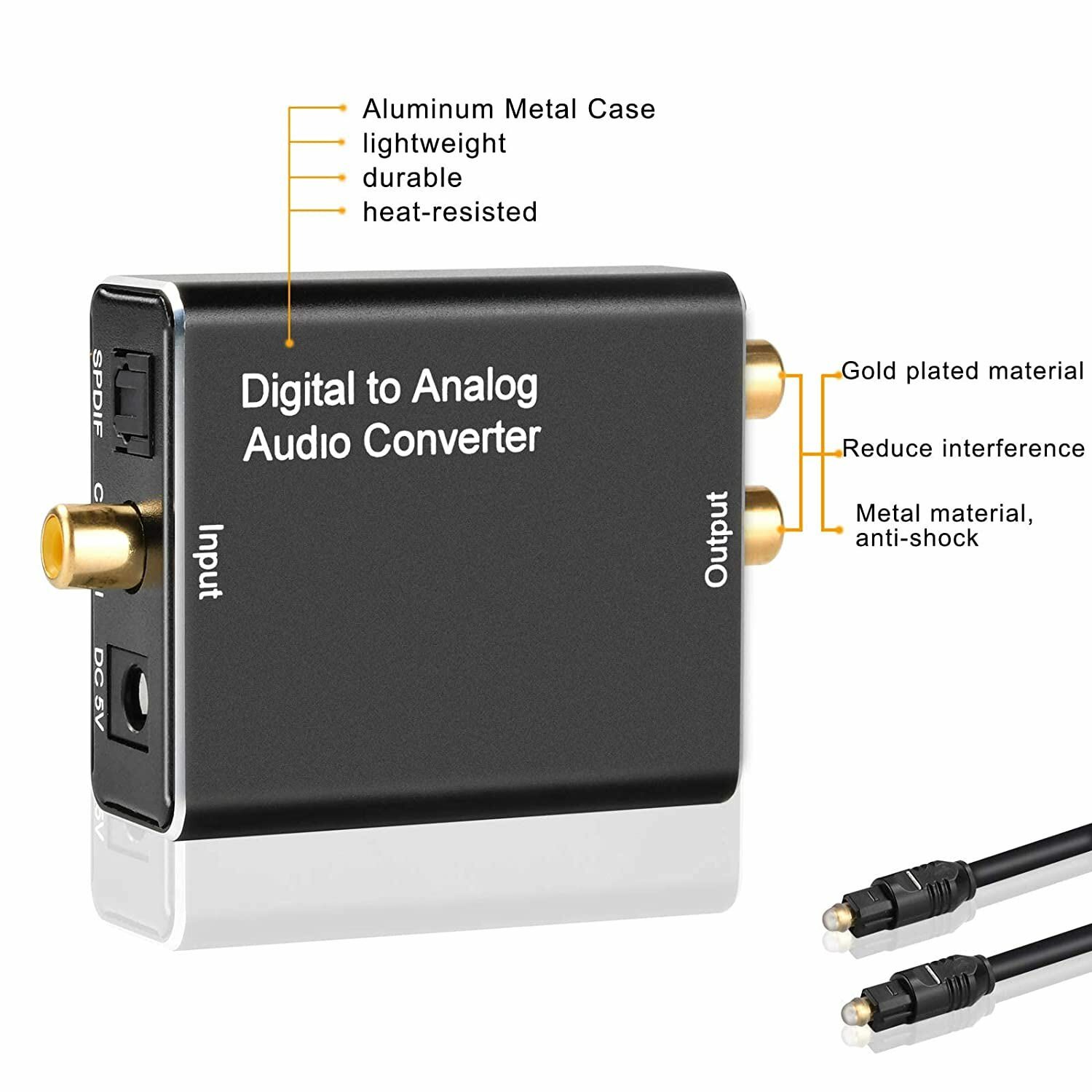 Digital to Analog Converter DAC, SPDIF Coaxial Optical Convert to L/R RCA