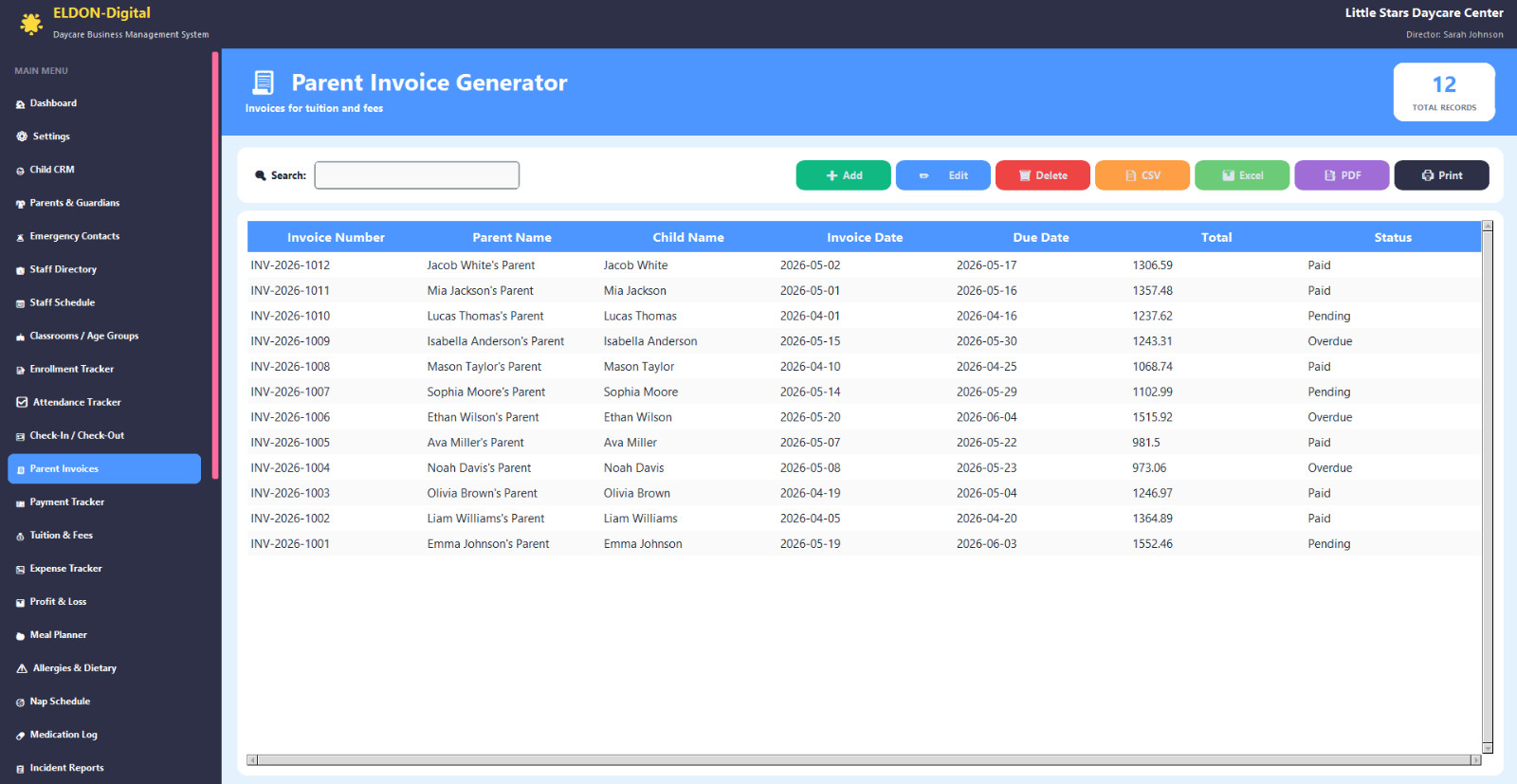 Daycare Management Software USB 💻 36 Modules Childcare Preschool Windows Mac
