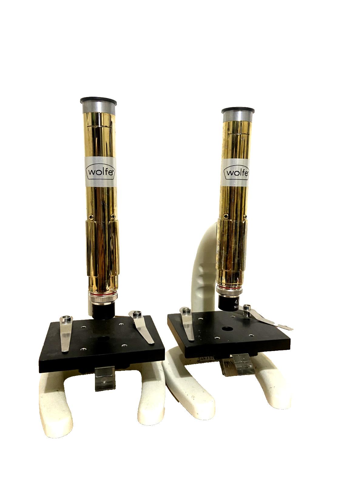 Set of 2 Education Wolfe Microscope Brass Vintage