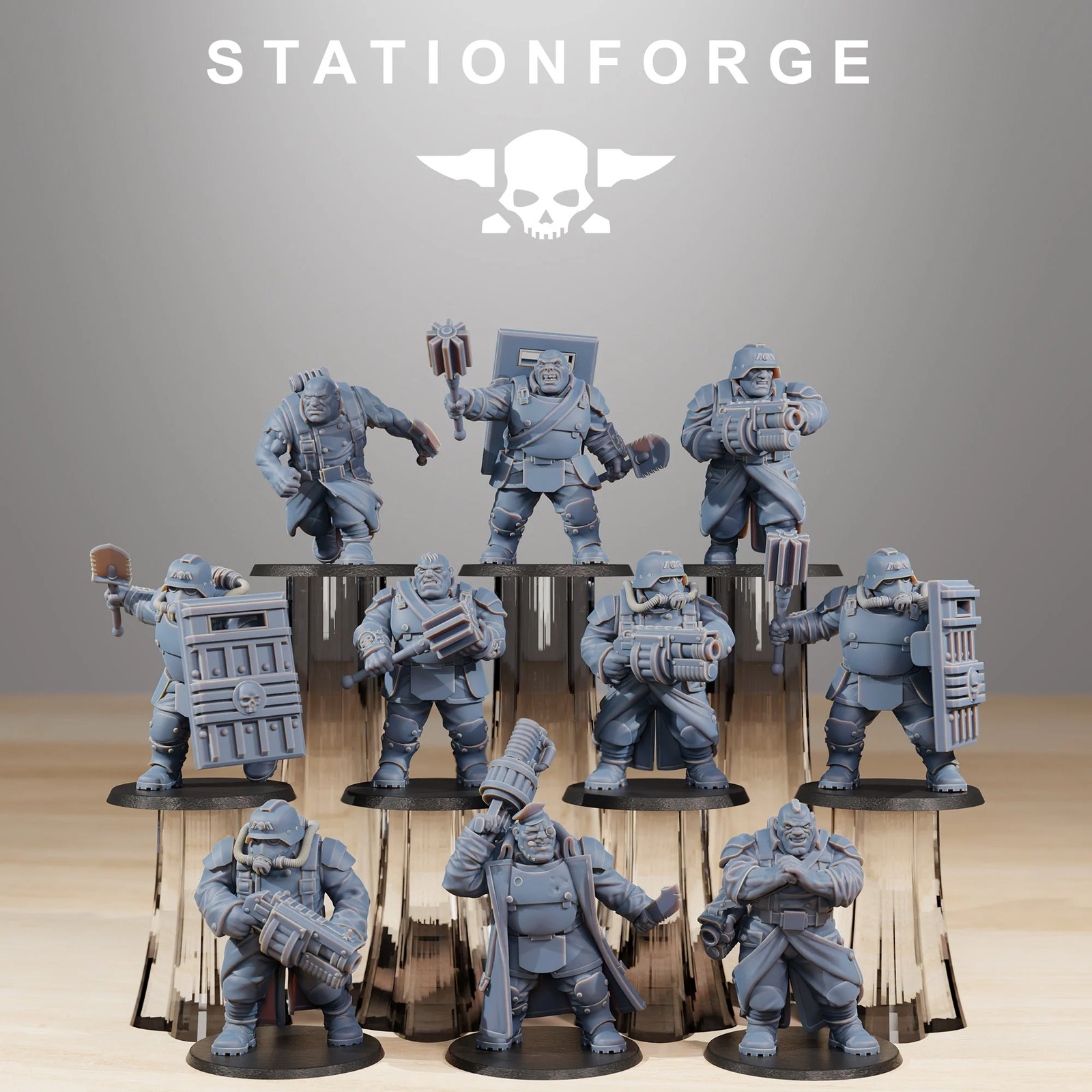 GrimGuard Mutants Station Forge 3D Printed Resin Miniatures 32mm