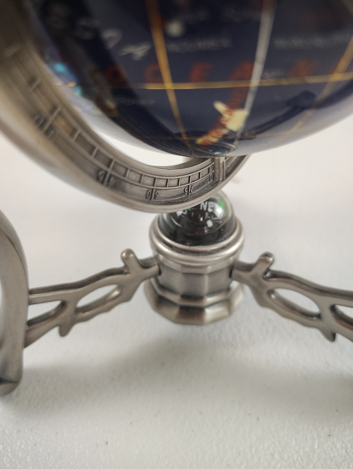 10 Inch Blue Lapis Lazuli Gemstone Silver Art Globe