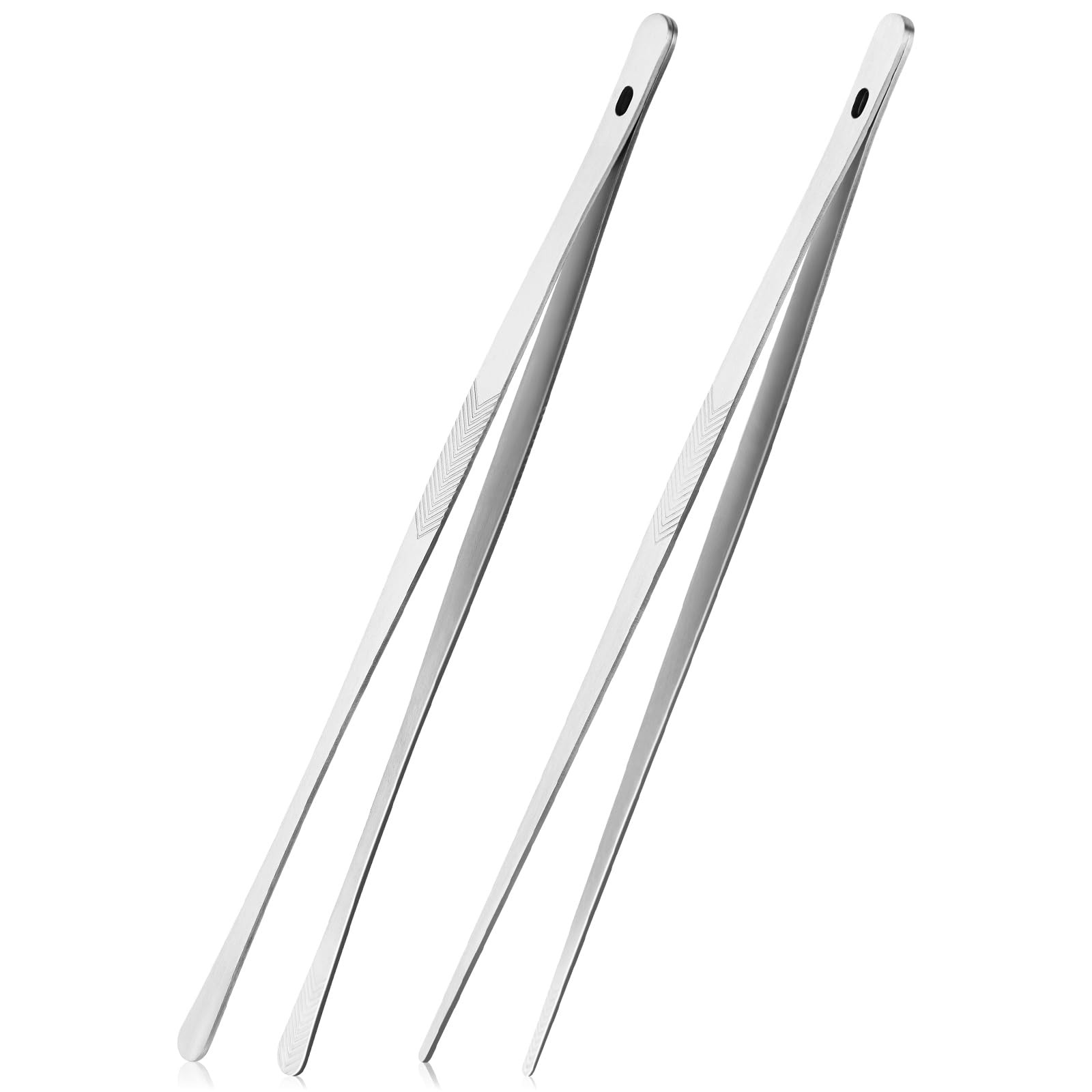 Kitchen Cooking Tongs Tweezers - 2PCS 12" Stainless Steel Kitchen Utensils