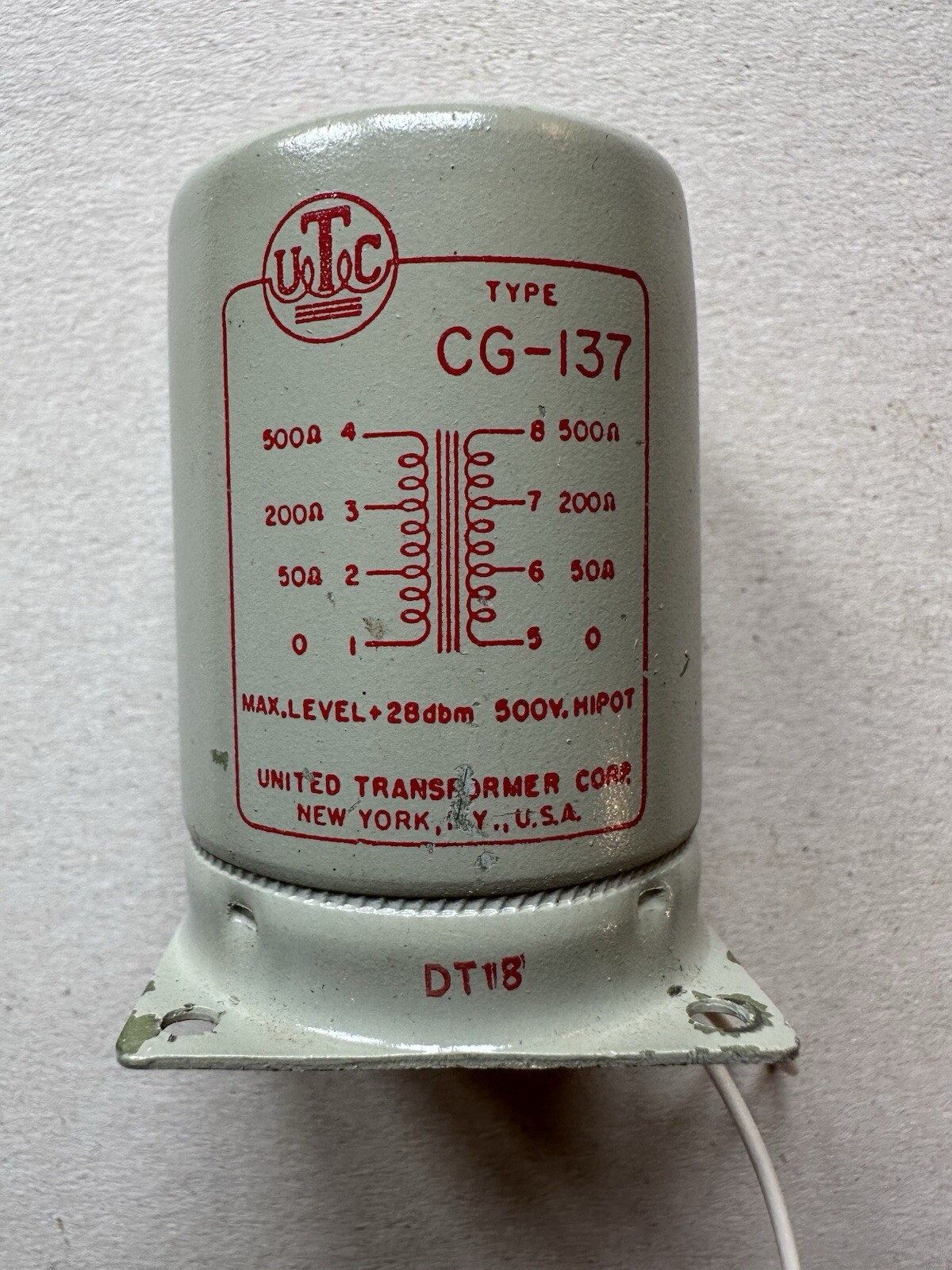 Vintage UTC CG-137 Transformer Rare cg137