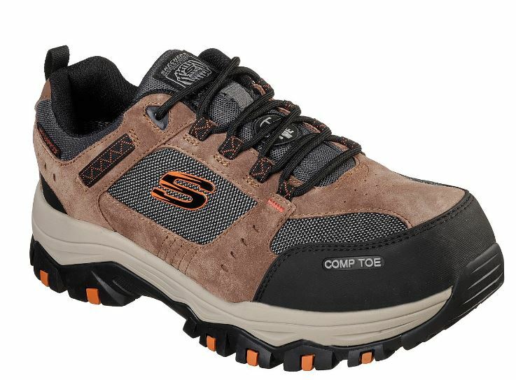 Skechers Men's Brown Composite Toe Electrical Hazard Waterproof Sneaker 77183