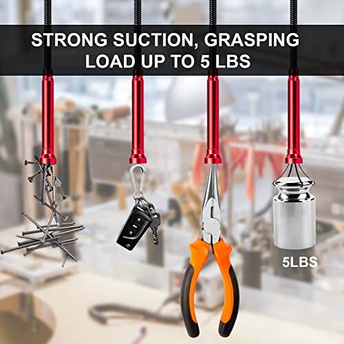 Flexible Magnetic Pickup Tool, 24'' Four Claw Grabber Tool for Engine Bay/Sink