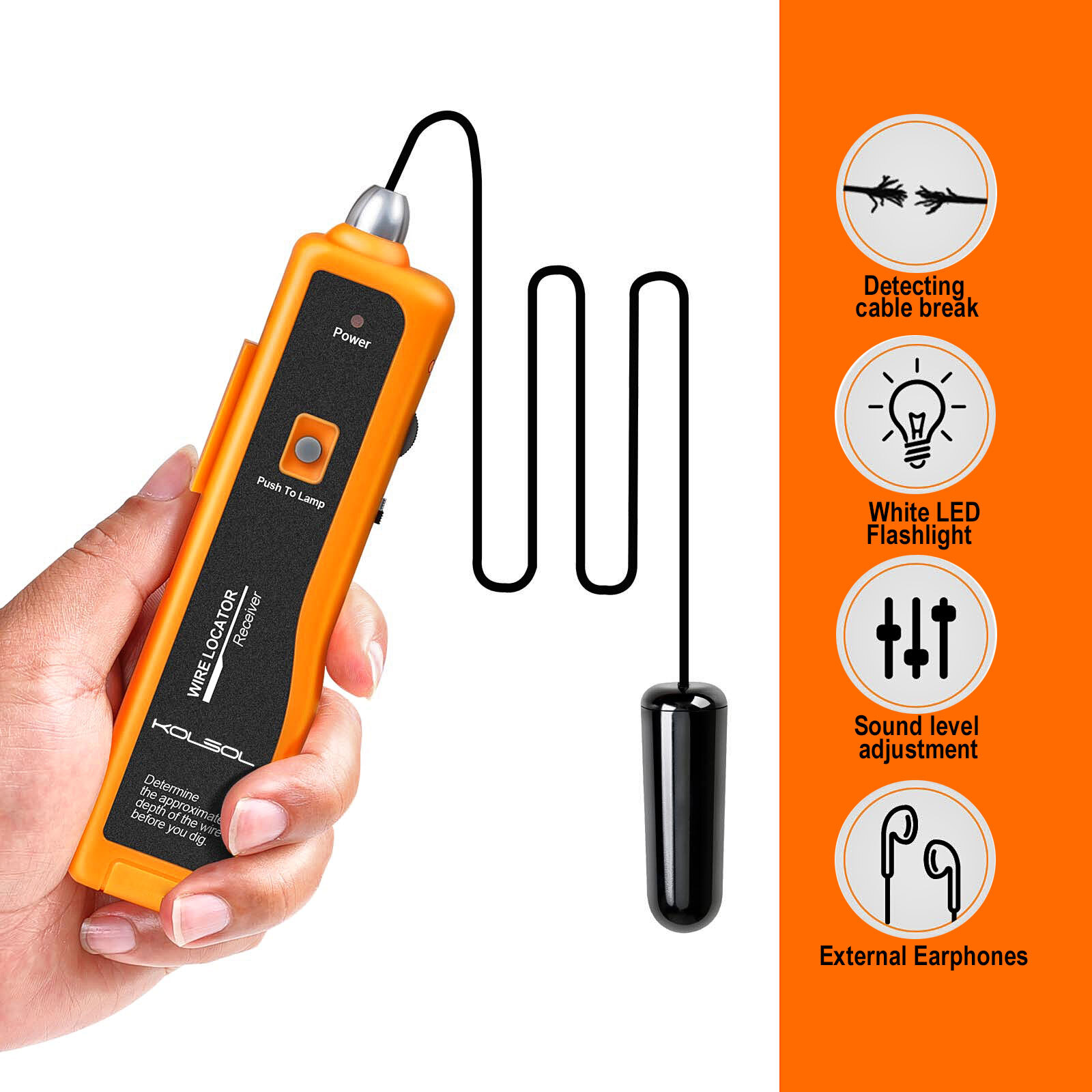Underground Cable Locator Wire Tracer Cable Tester Cable Control Wires Detector