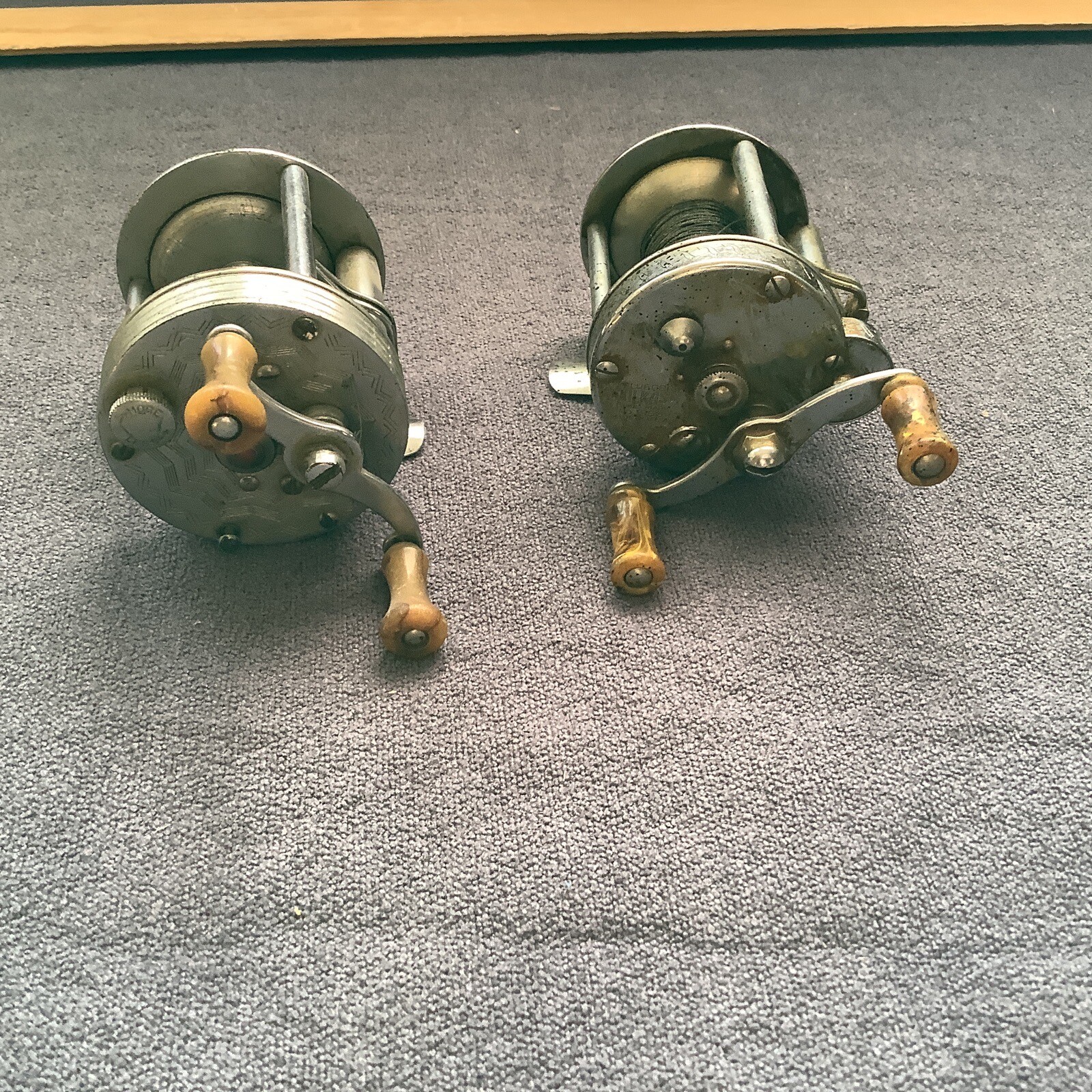 Vintage Pflueger 1953 & Wards Sport King 40B Open Face Reels Used Need Work