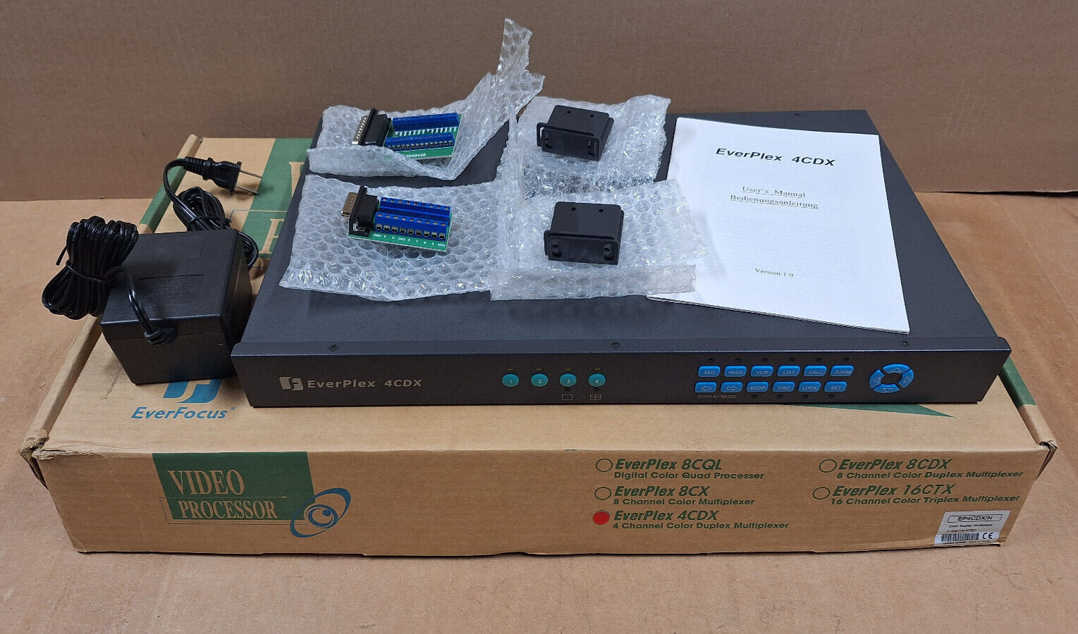 Everplex Color Duplex Multiplexer 4 Channel Processor NTSC  EP4CDX/N in box