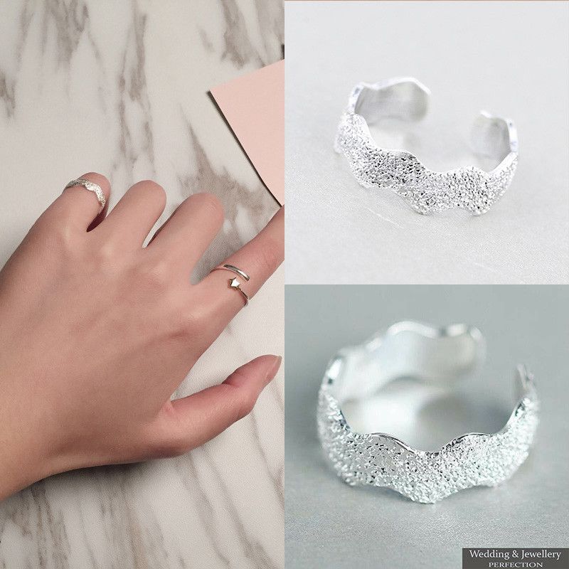 One size 925 Silver Plated Genuine Ring Simplicity Adjustable Fashion