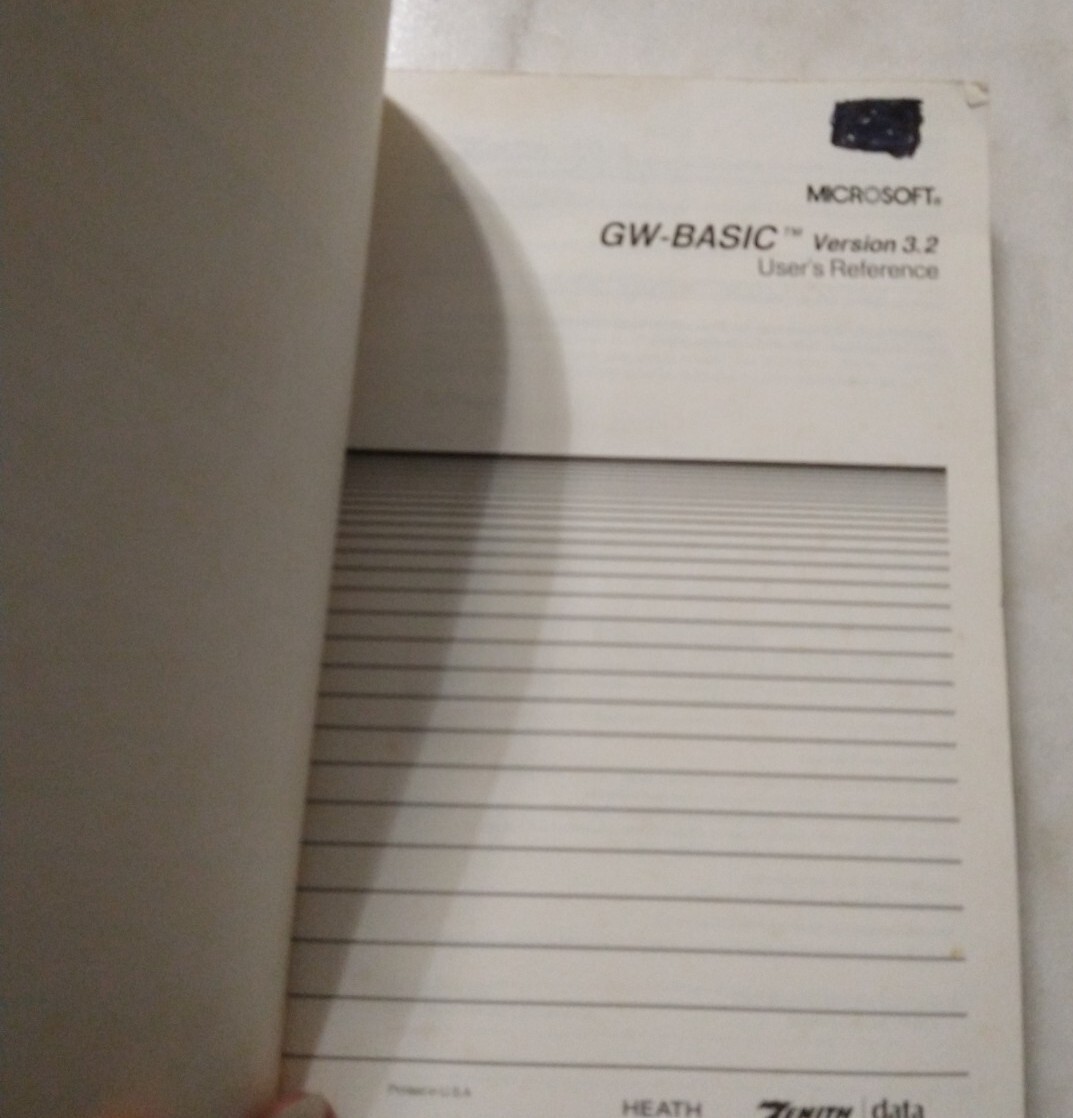 Microsoft GW-BASIC Version 3.2 User's Reference. Zenith Data Systems