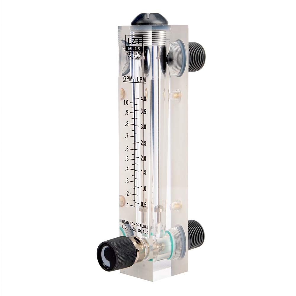 LZT M15 Panel Mount Water Flow Meter Flowmeters 0.11 GPM 0.54 LPM Gauge