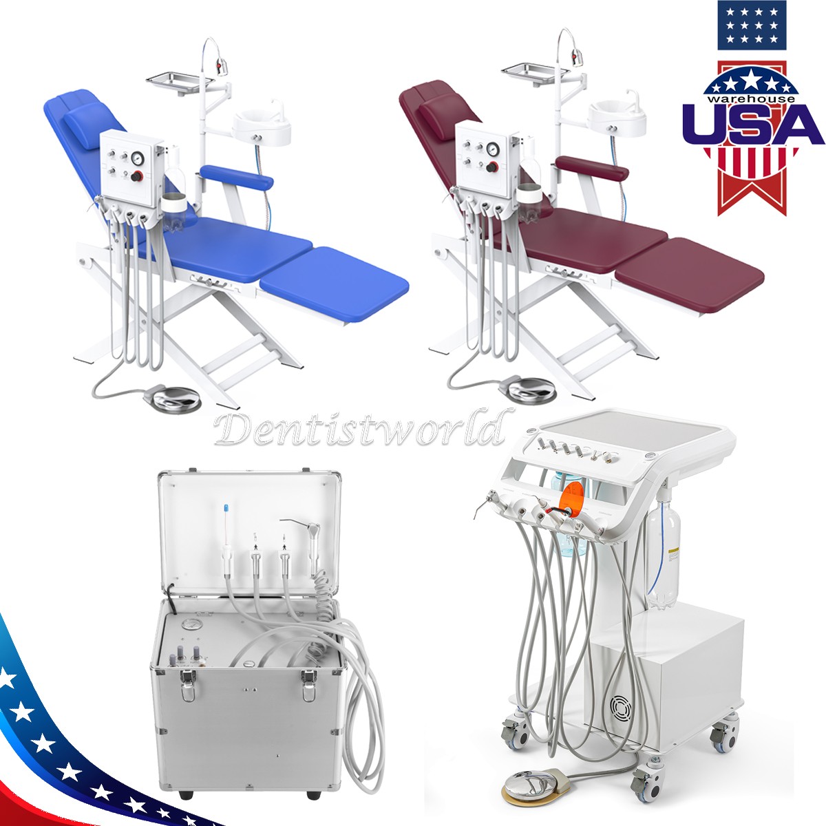 Portable Dental Delivery system Mobile Cart Suction Unit / Chair Turbine Unit
