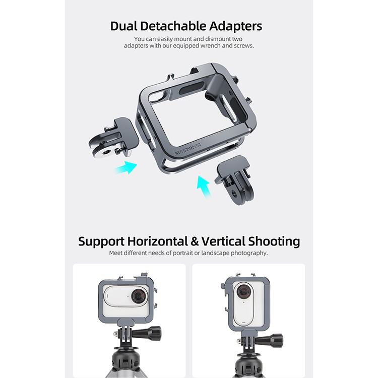 Camera Metal Protective Frame Accessories for Insta360 GO 3 Camera Black