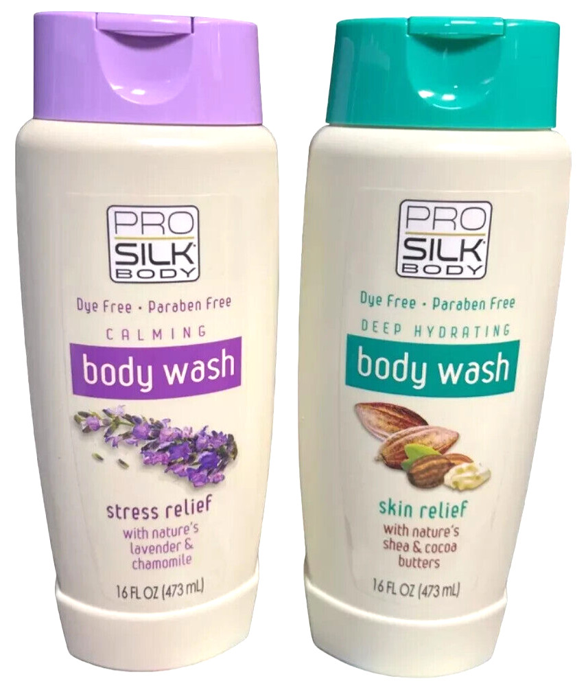 2 x P.Silk Body Wash Stress/Skin Relief Lavender & Chamomile/Shea & Cocoa