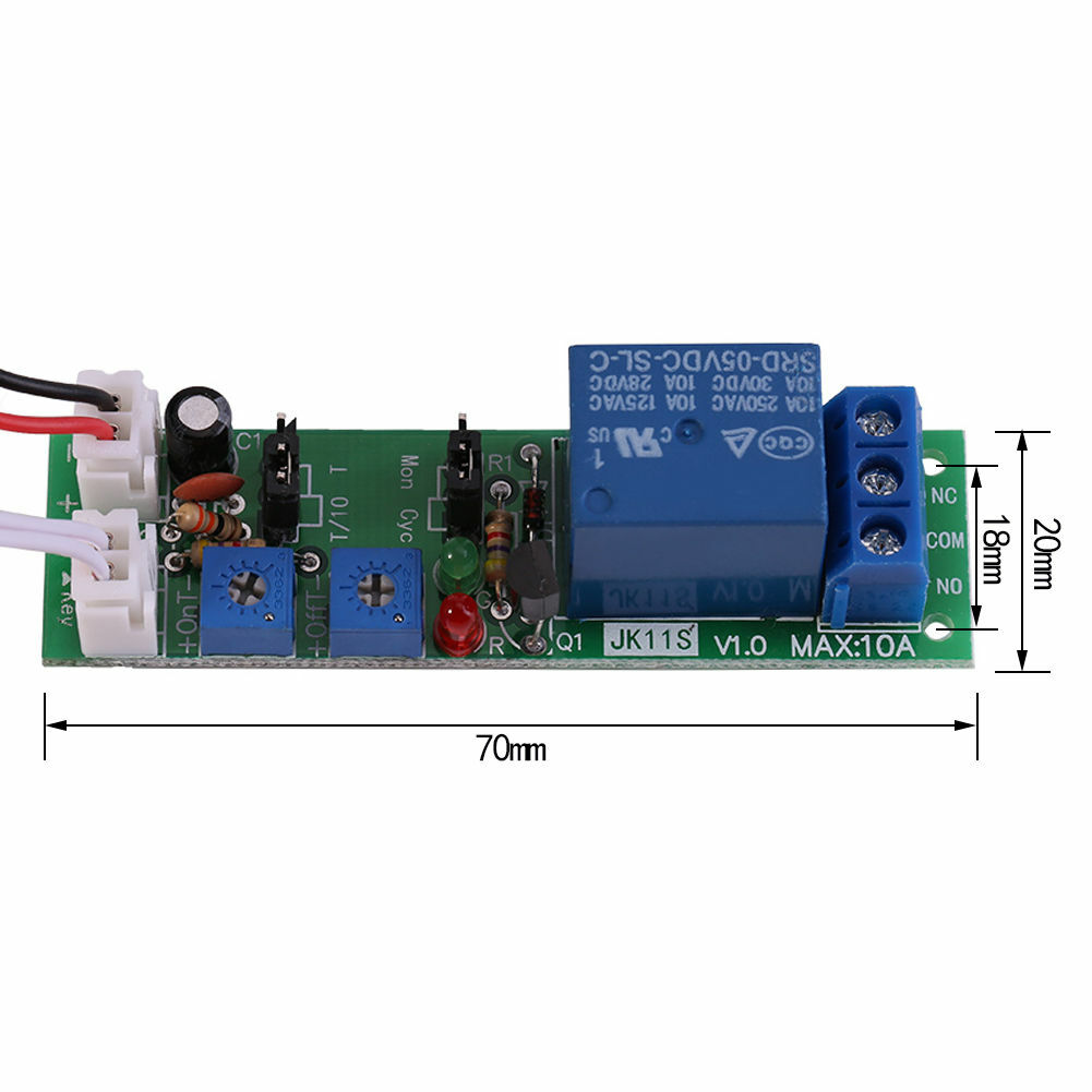 DC12V Cycle Delay Timer Relay 0-15/60/120 Minute ON-OFF Switch Module Adjustable
